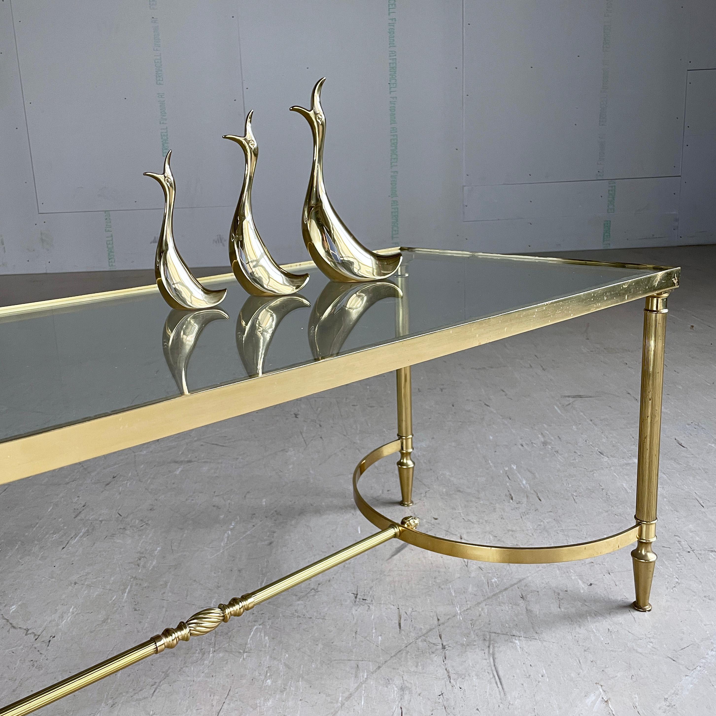 French Mid Century Neoclassical / Hollywood Regency brass coffee table For Sale 13