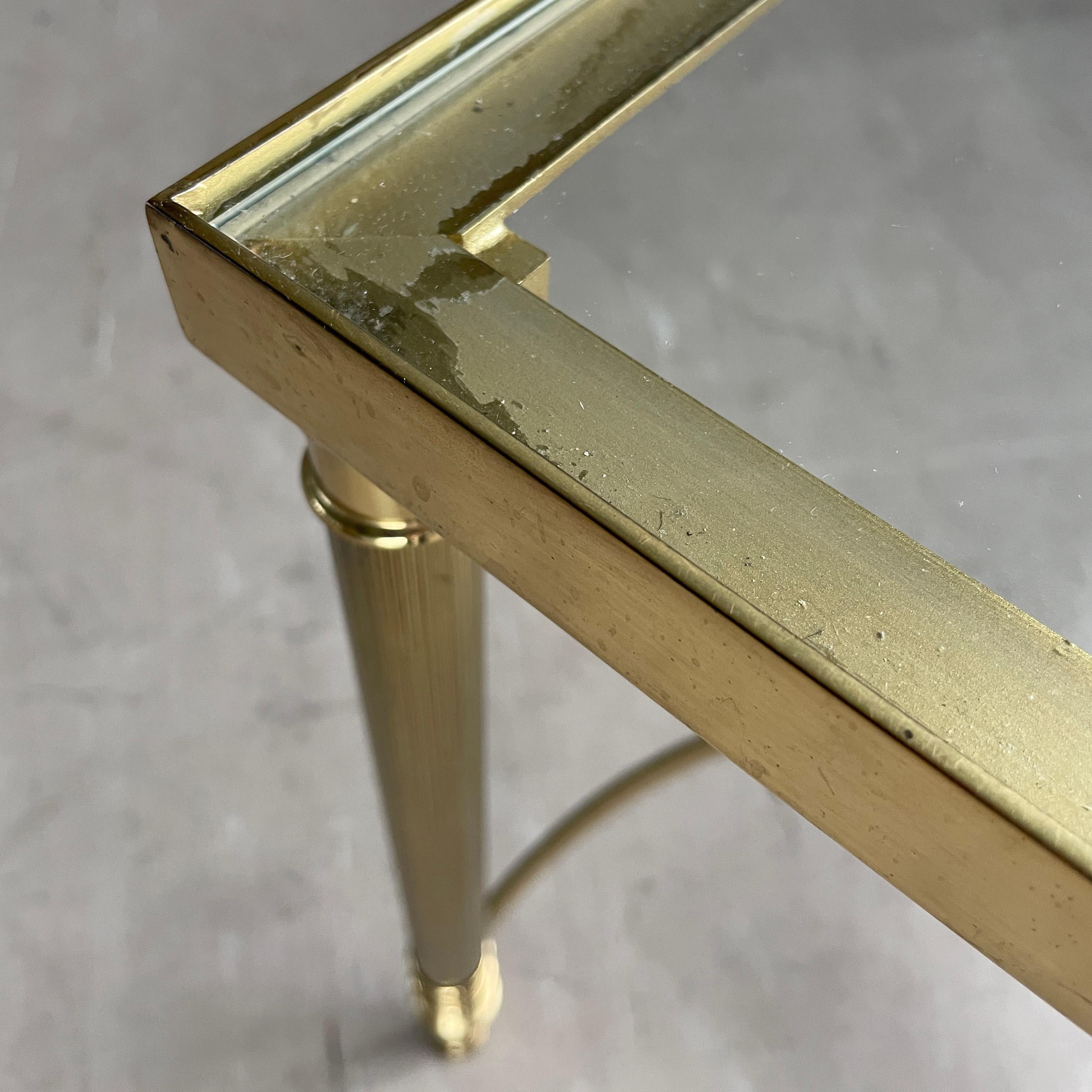 French Mid Century Neoclassical / Hollywood Regency brass coffee table For Sale 15