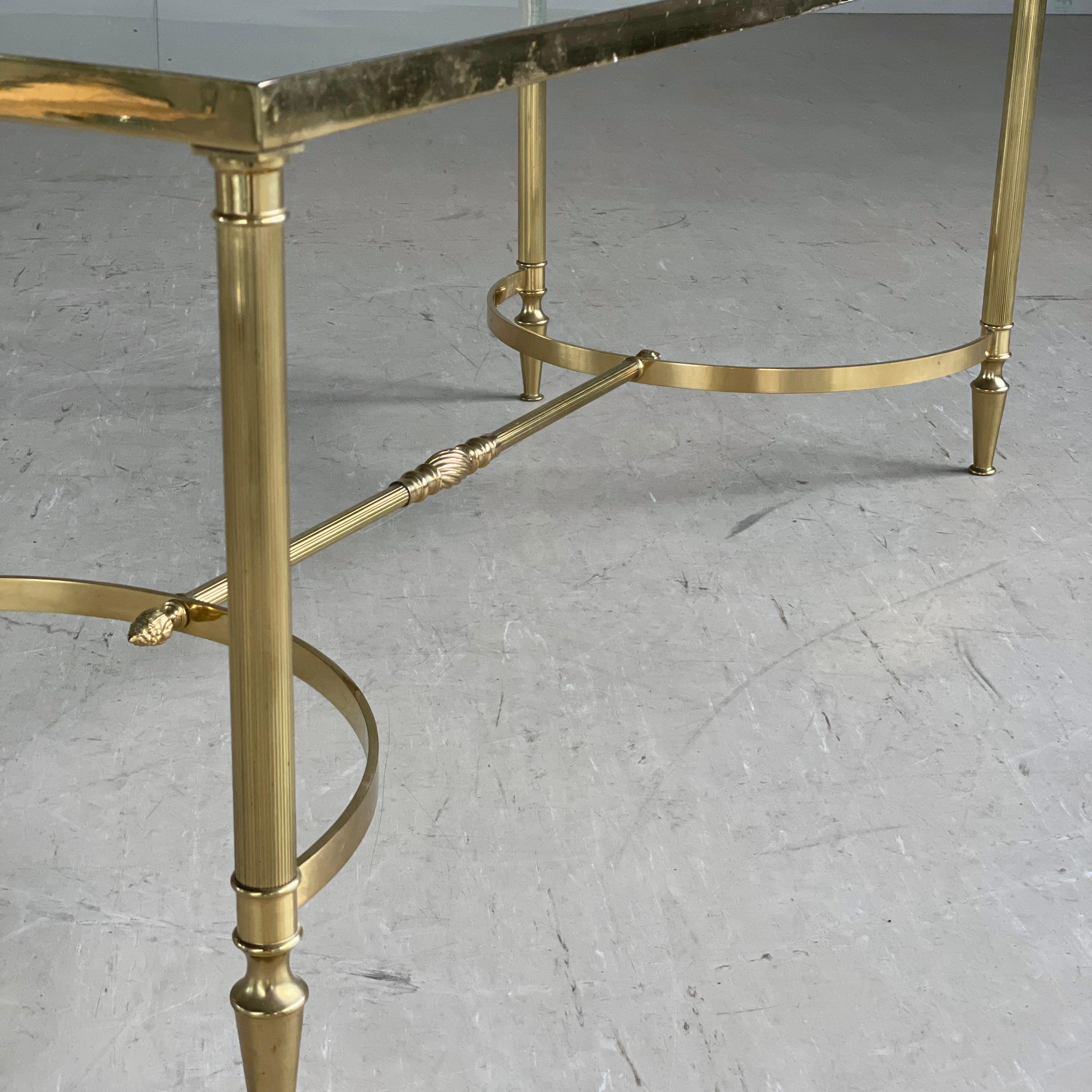 French Mid Century Neoclassical / Hollywood Regency brass coffee table For Sale 3