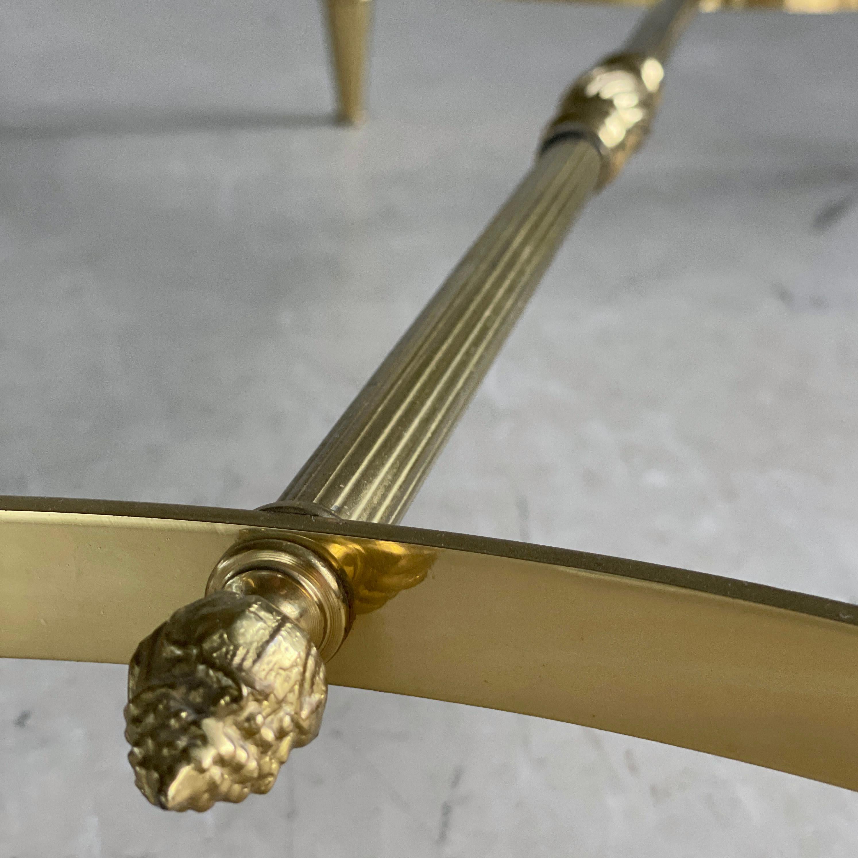 French Mid Century Neoclassical / Hollywood Regency brass coffee table For Sale 4