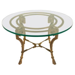 French Mid-Century Neoclassical Style Gilt Iron Coffee Table (Manner of Maison R