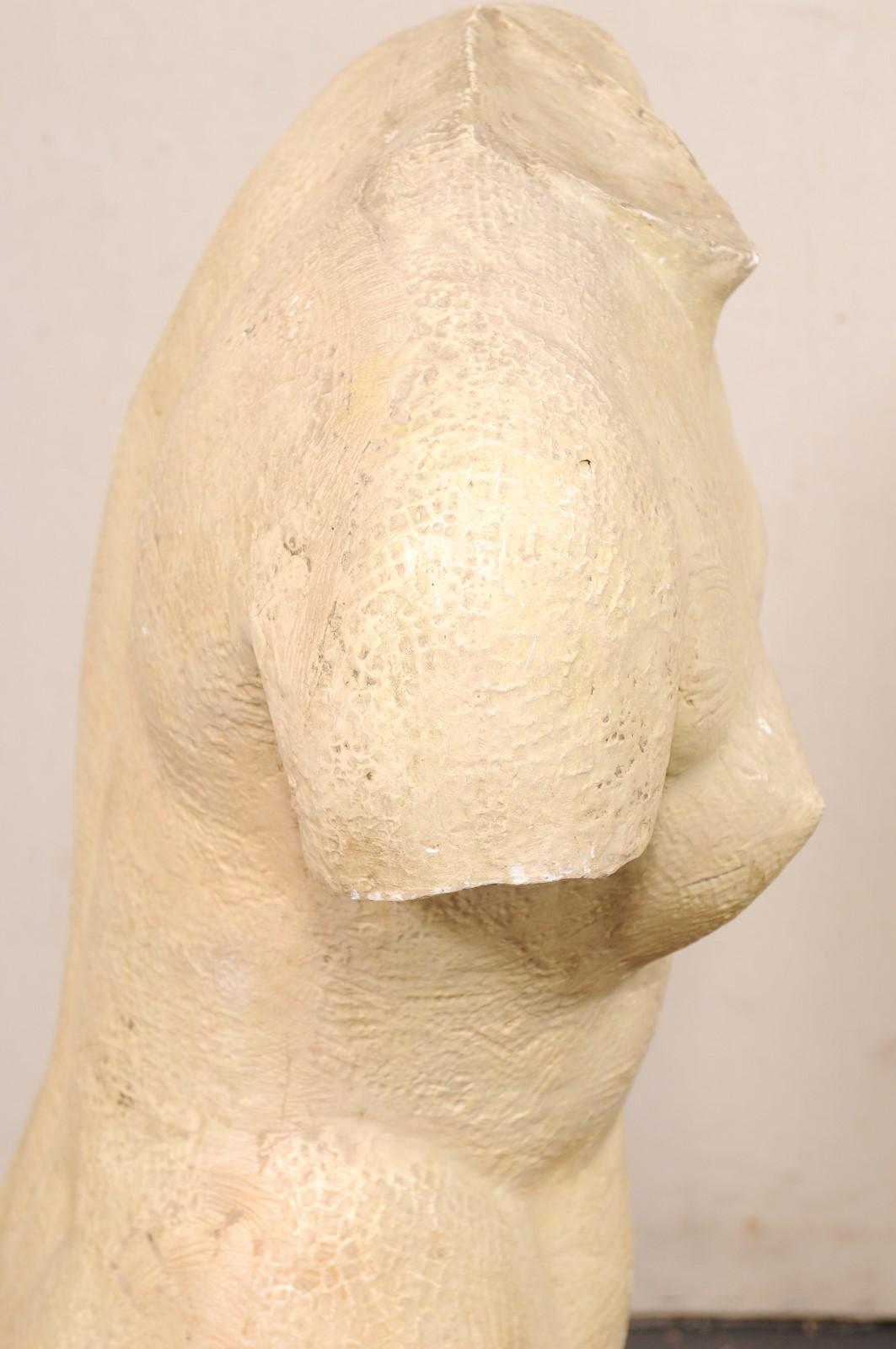 French Mid-Century Nude Female Torso Statue, 3+ Ft Tall 1