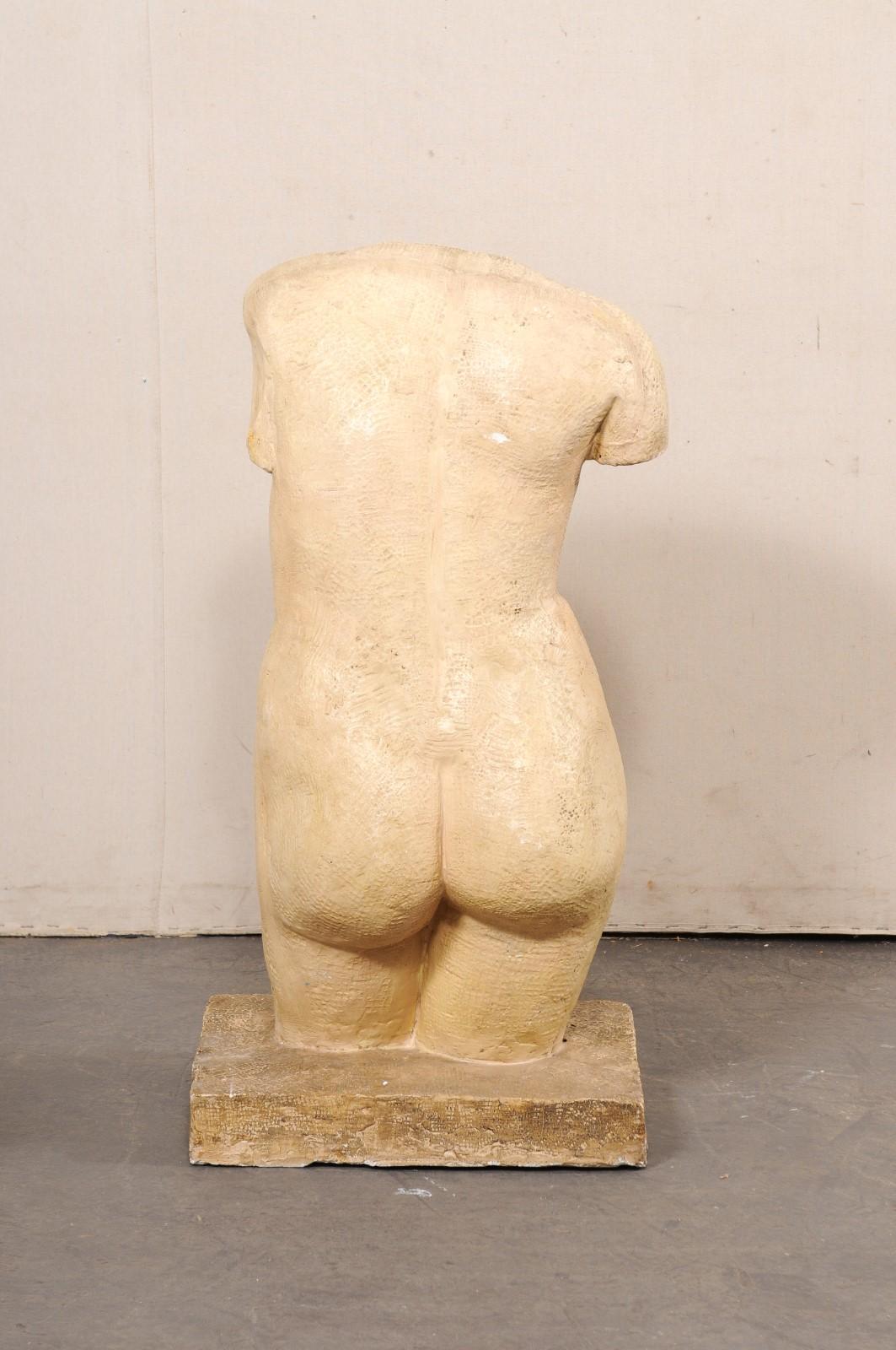French Mid-Century Nude Female Torso Statue, 3+ Ft Tall 3