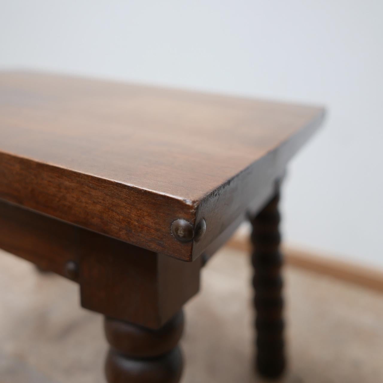 Mid-20th Century French Mid-Century Oak Bobbin Coffee Table or Side Table
