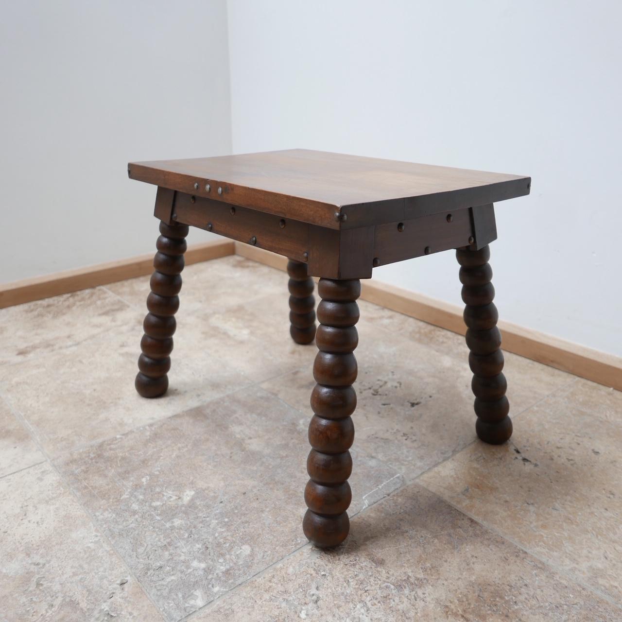 French Mid-Century Oak Bobbin Coffee Table or Side Table 1