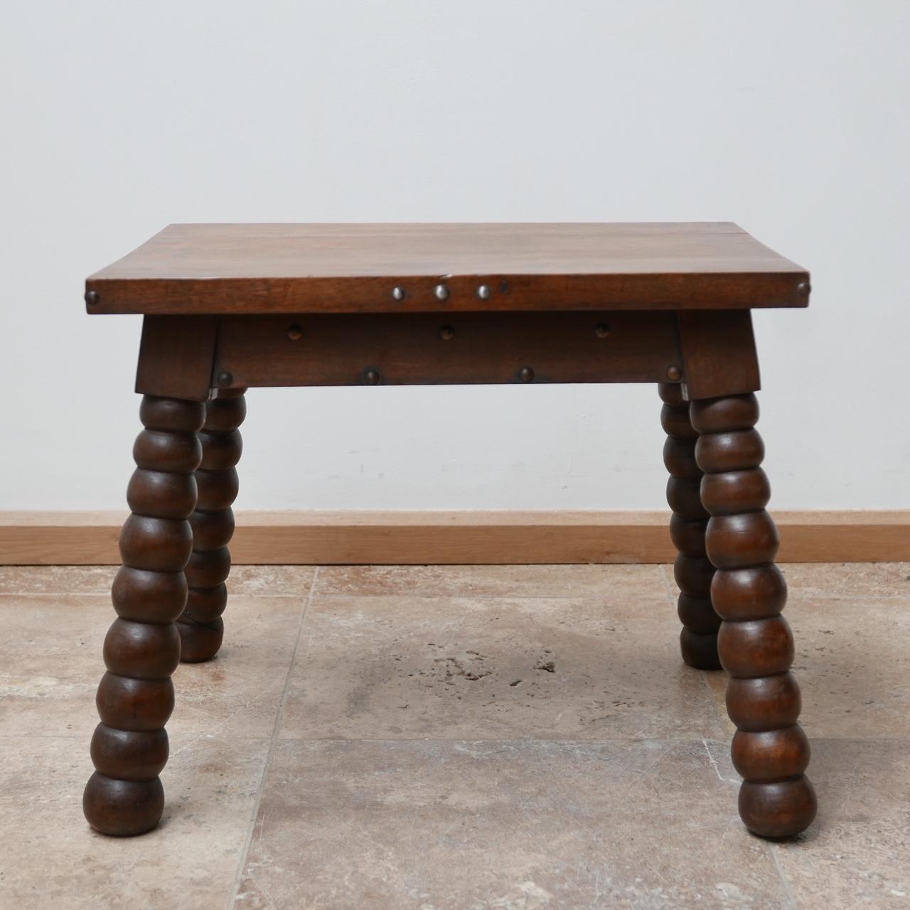 French Mid-Century Oak Bobbin Coffee Table or Side Table 2