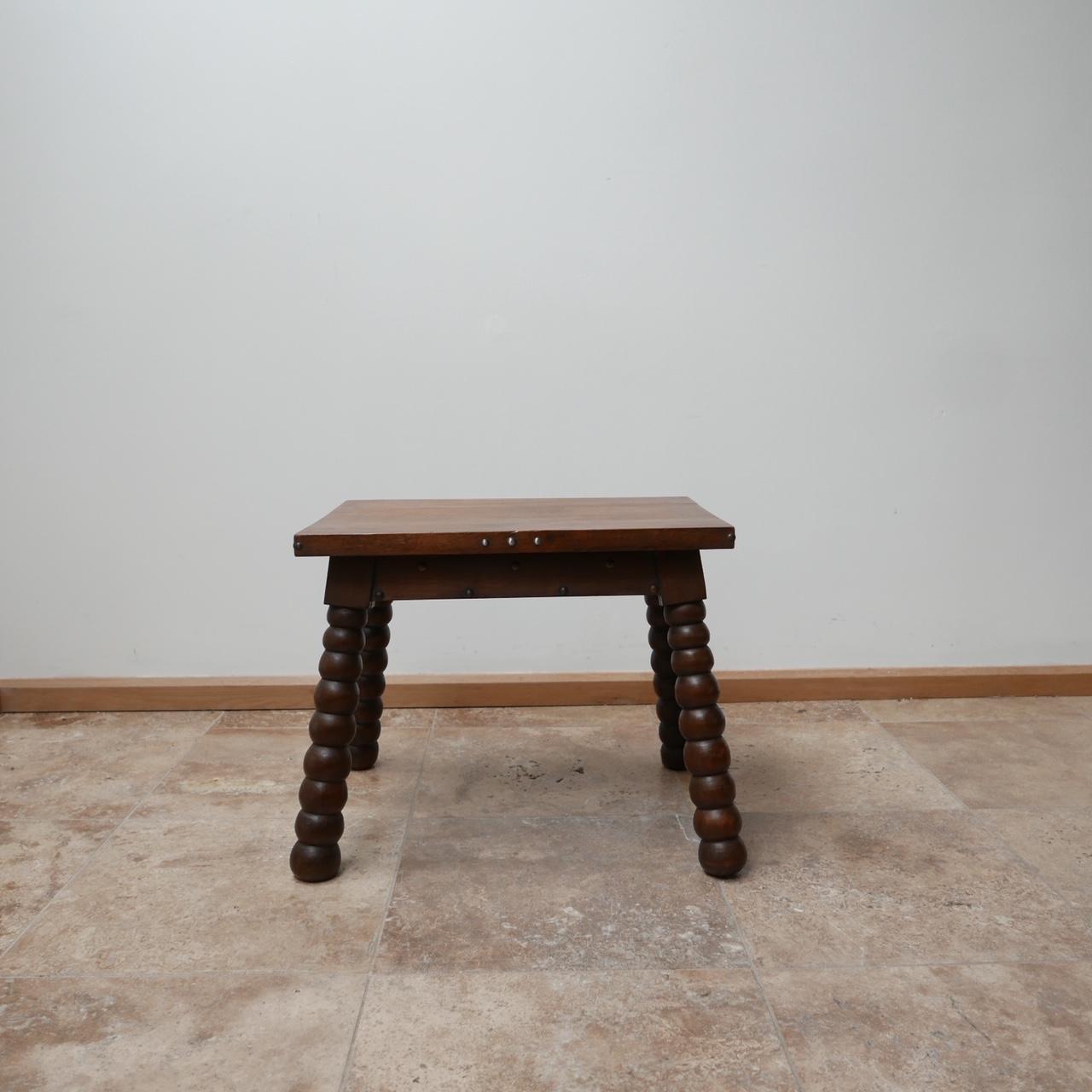 French Mid-Century Oak Bobbin Coffee Table or Side Table 3