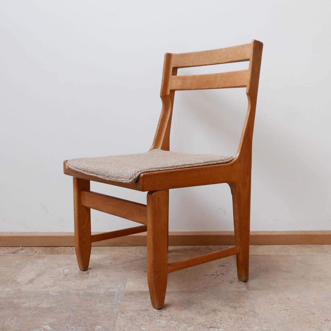French Mid-Century Oak Dining Chairs by Guillerme et Chambron 6