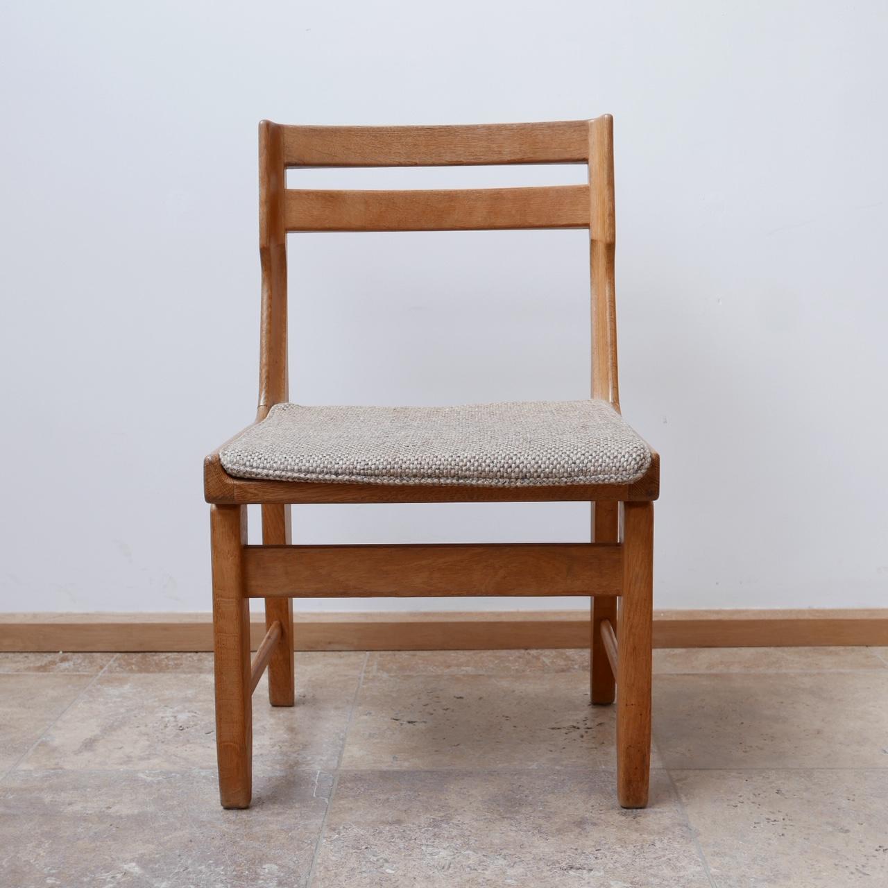 French Mid-Century Oak Dining Chairs by Guillerme et Chambron 7