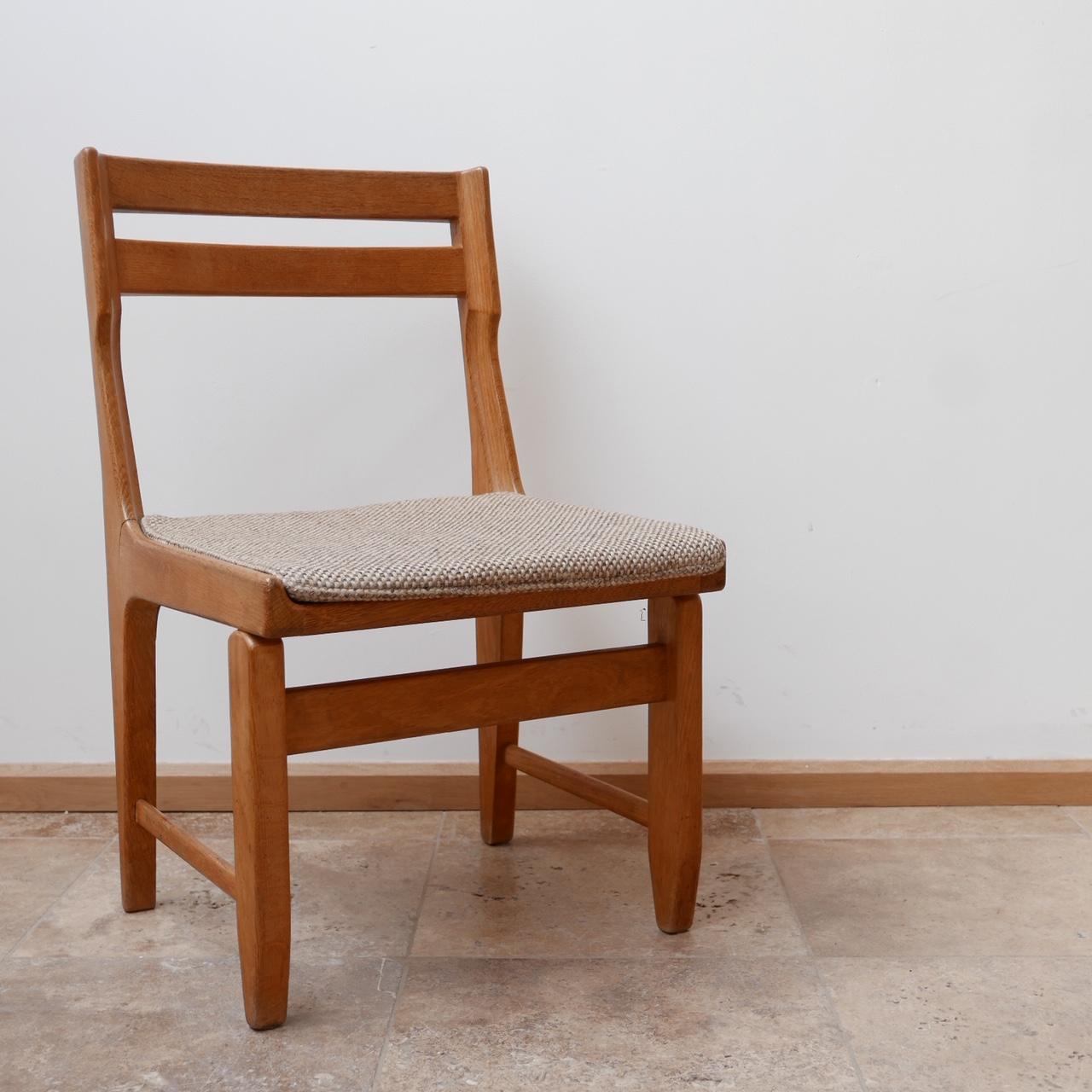 French Mid-Century Oak Dining Chairs by Guillerme et Chambron 3