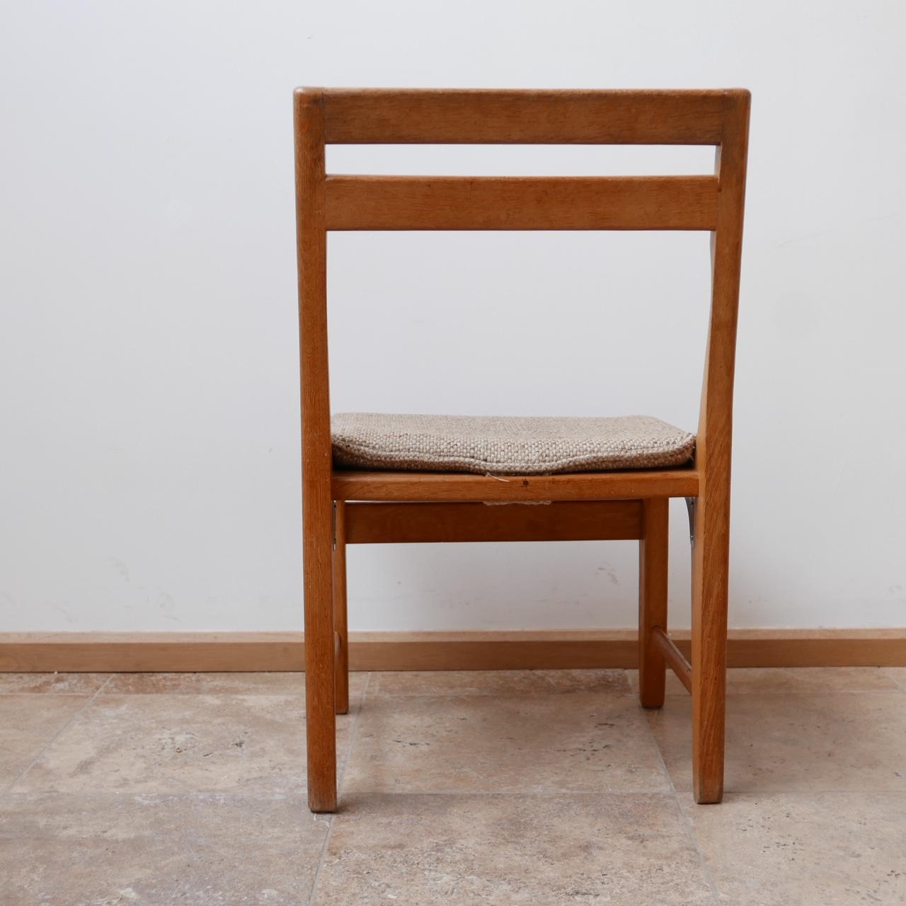 French Mid-Century Oak Dining Chairs by Guillerme et Chambron 4