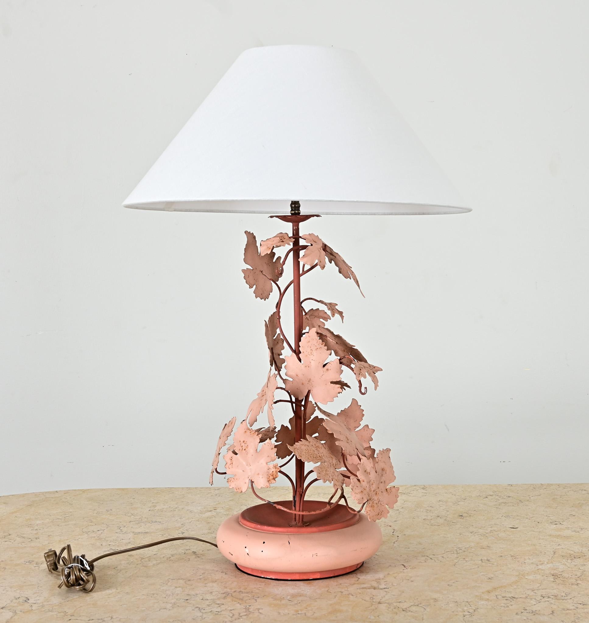 French Mid-Century Painted Tole Table Lamp 1
