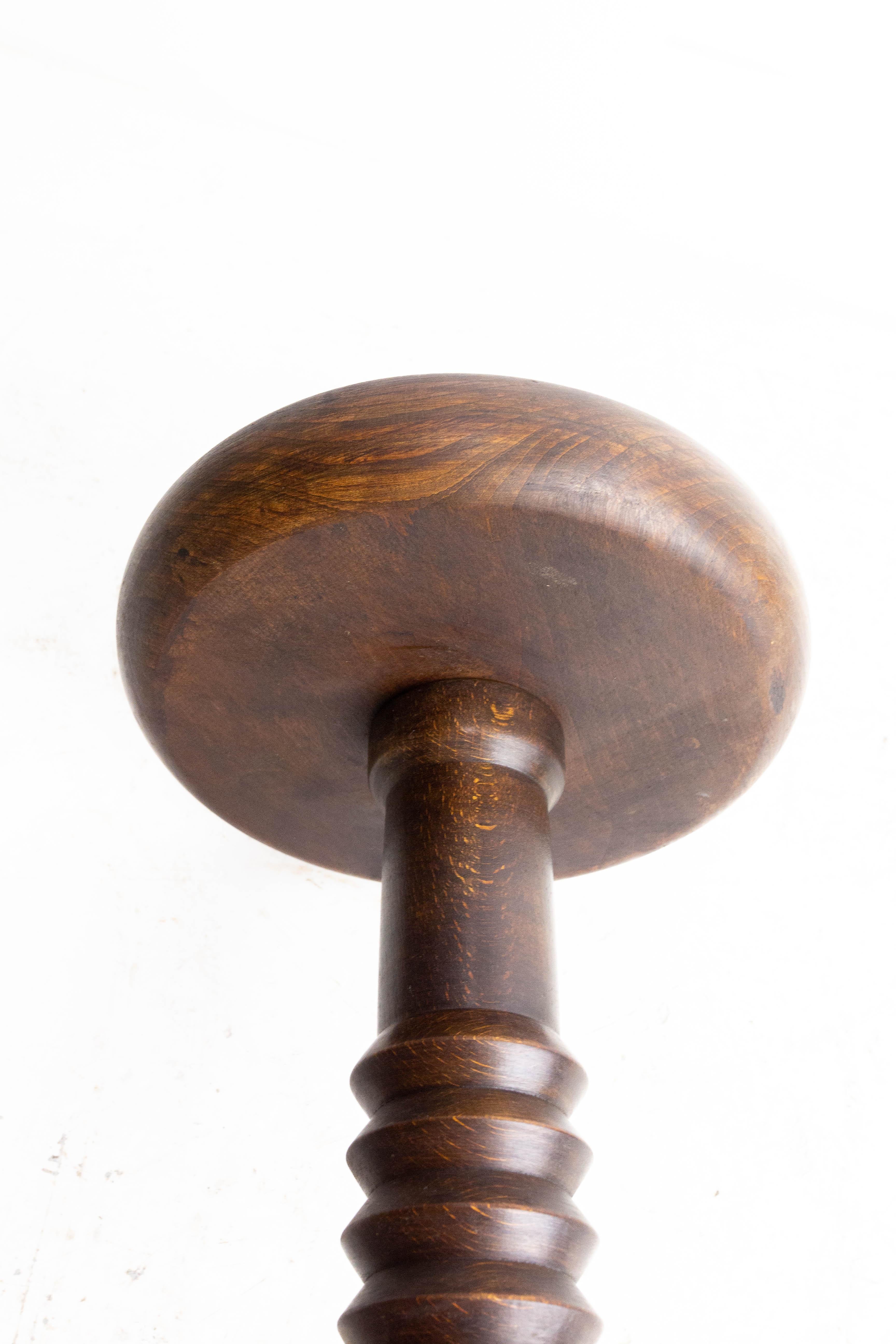 20th Century French Mid-Century Pedestal or Plant Holder Walnut Dudouyt Style, circa 1960