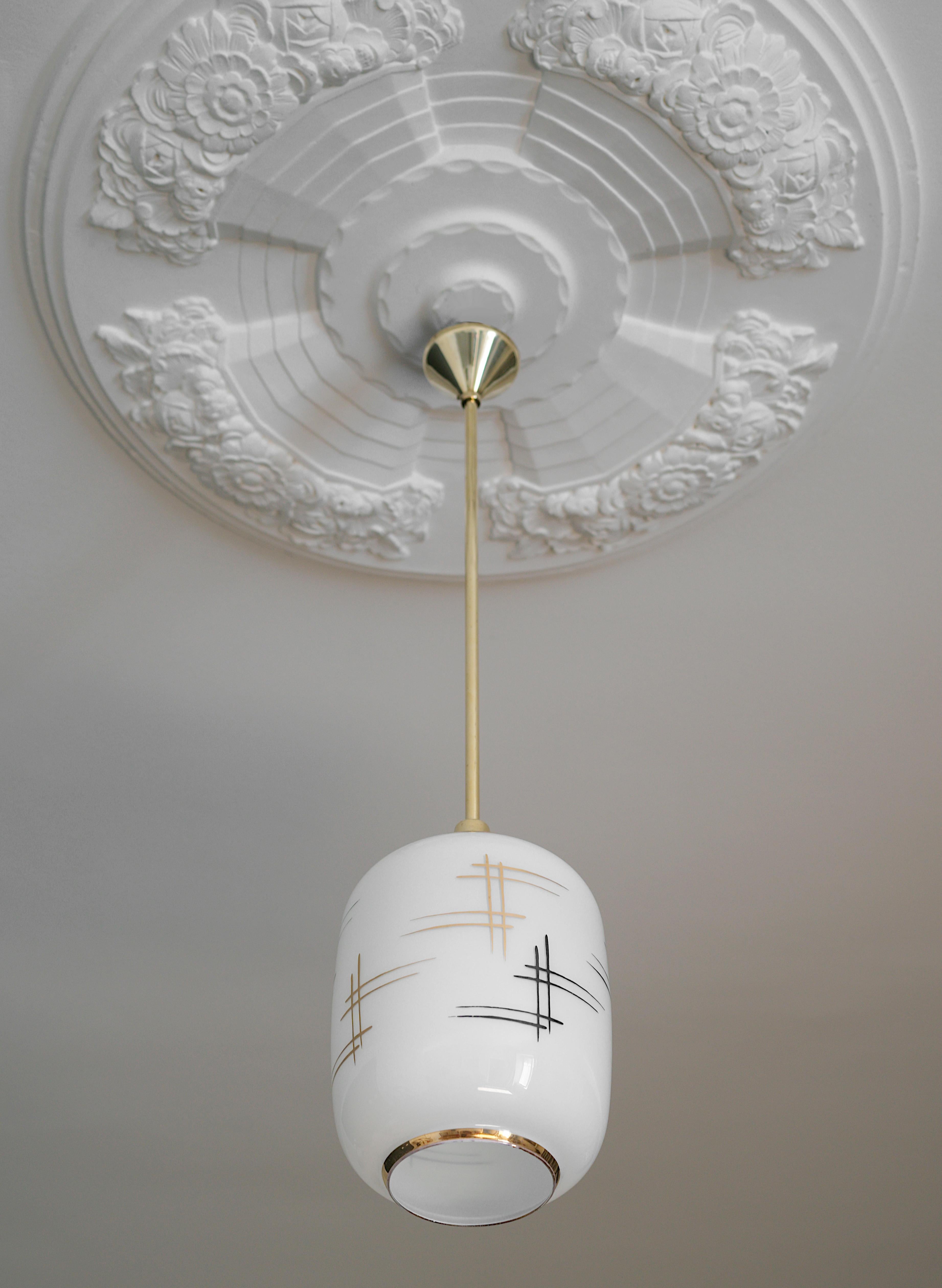 Brass French Mid-Century Pendant Ceiling-Light, 1950s For Sale