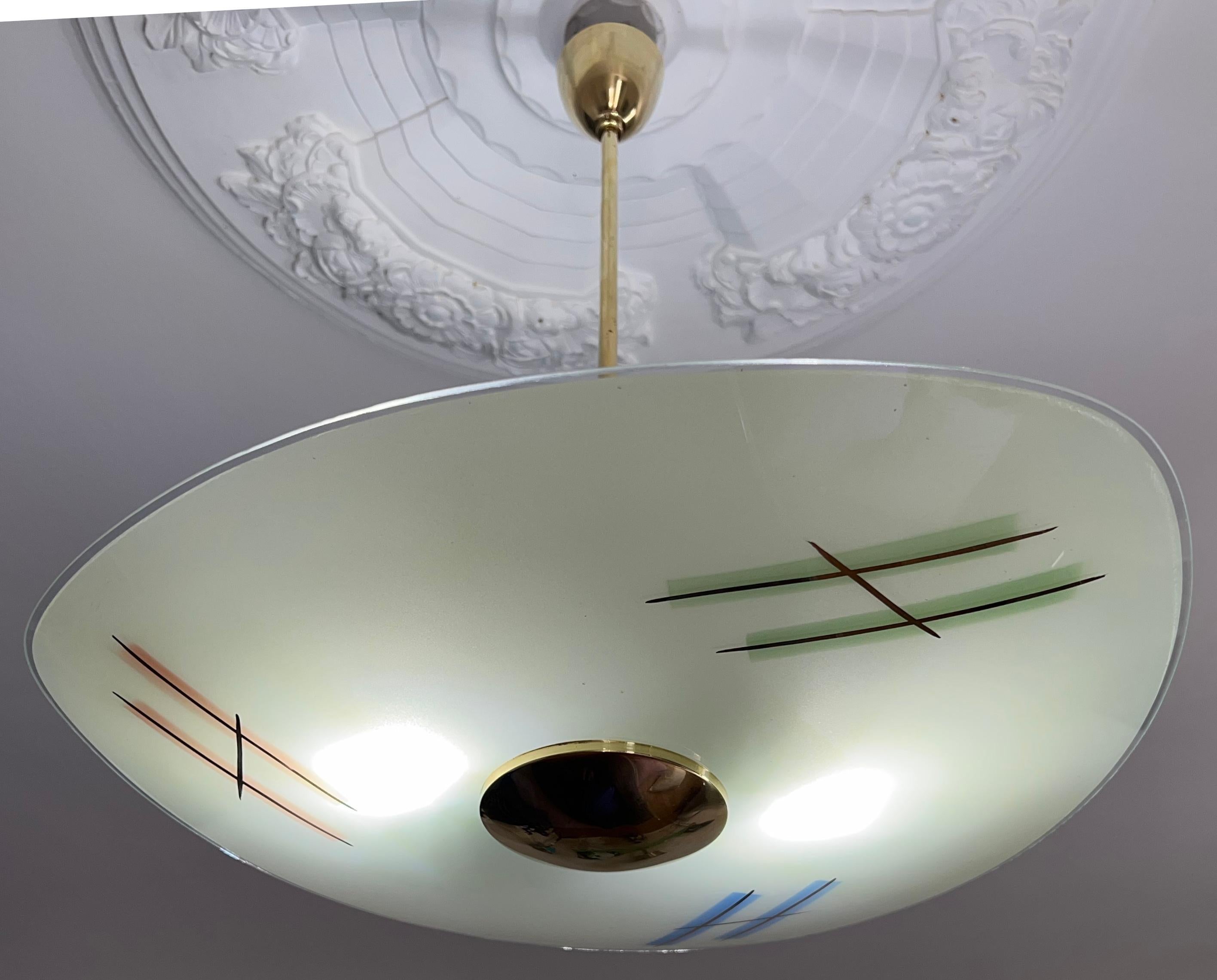 Francese Lampadario a sospensione francese della metà del secolo scorso, anni '1930 in vendita