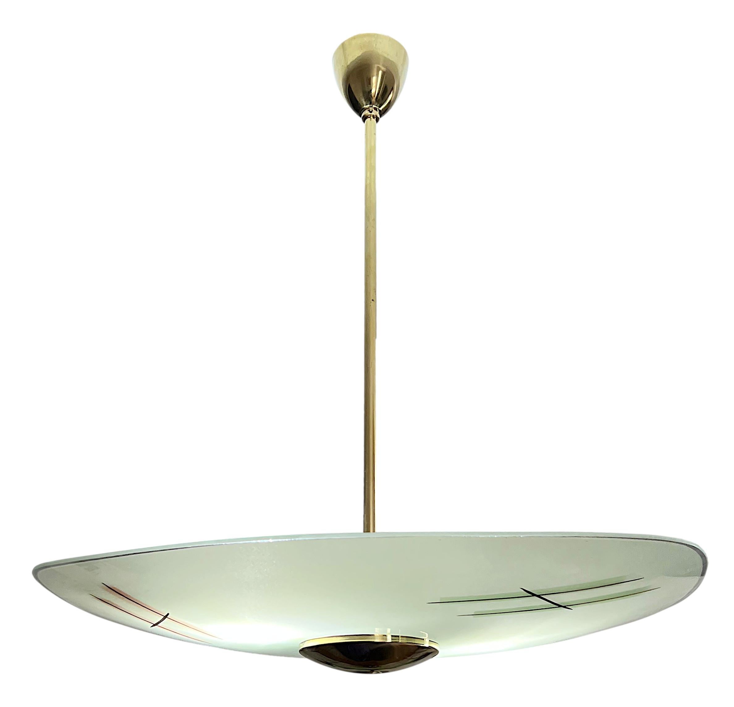 French Mid-century Pendant Chandelier, 1930s For Sale 1