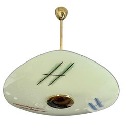 Lustre pendentif français du milieu du siècle, années 1930