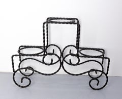 French Mid-Century Plant Holder Wrought Iron, circa 1960