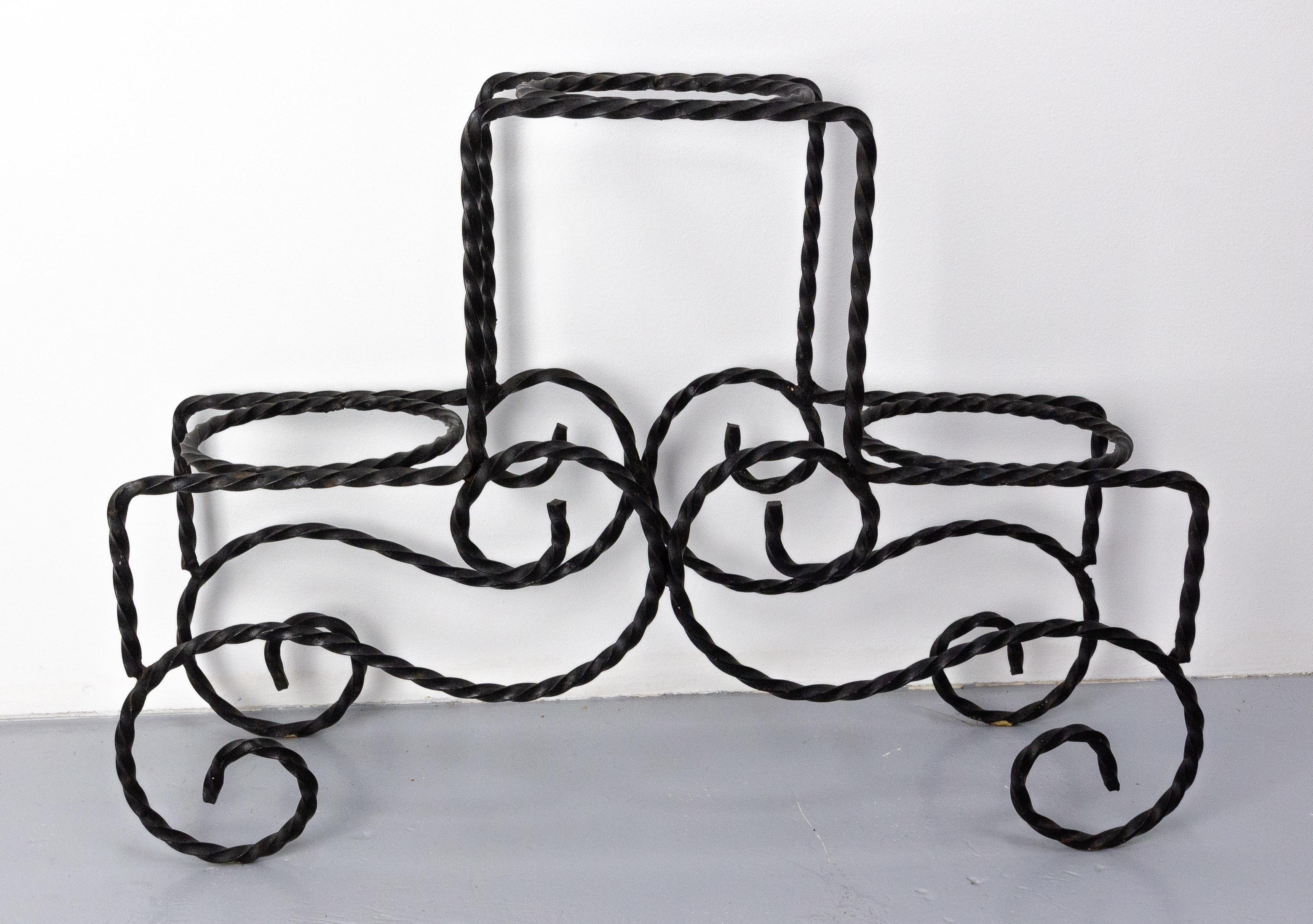 Mid-Century Modern French Mid-Century Plant Holder Wrought Iron, circa 1960 For Sale