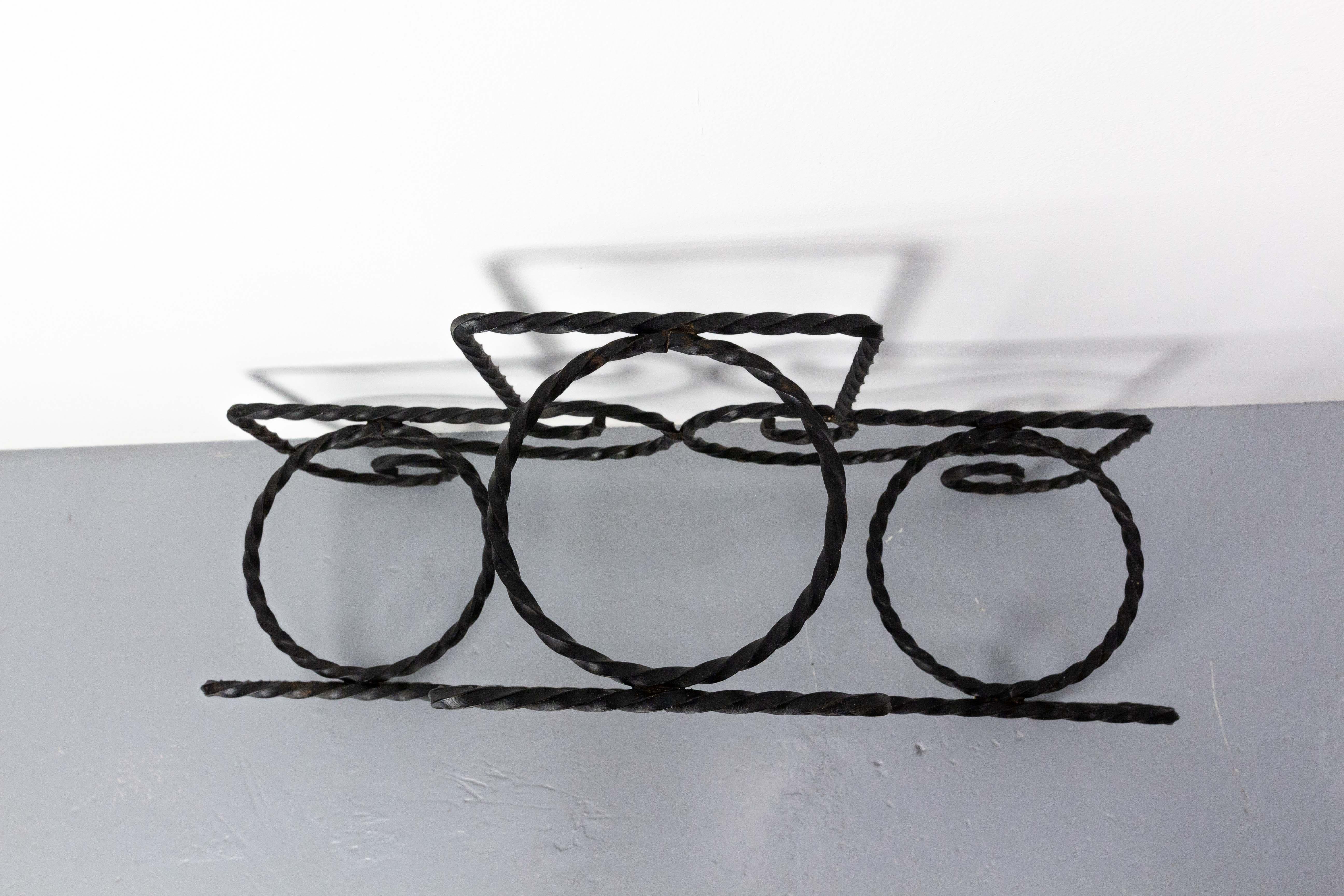 20th Century French Mid-Century Plant Holder Wrought Iron, circa 1960 For Sale