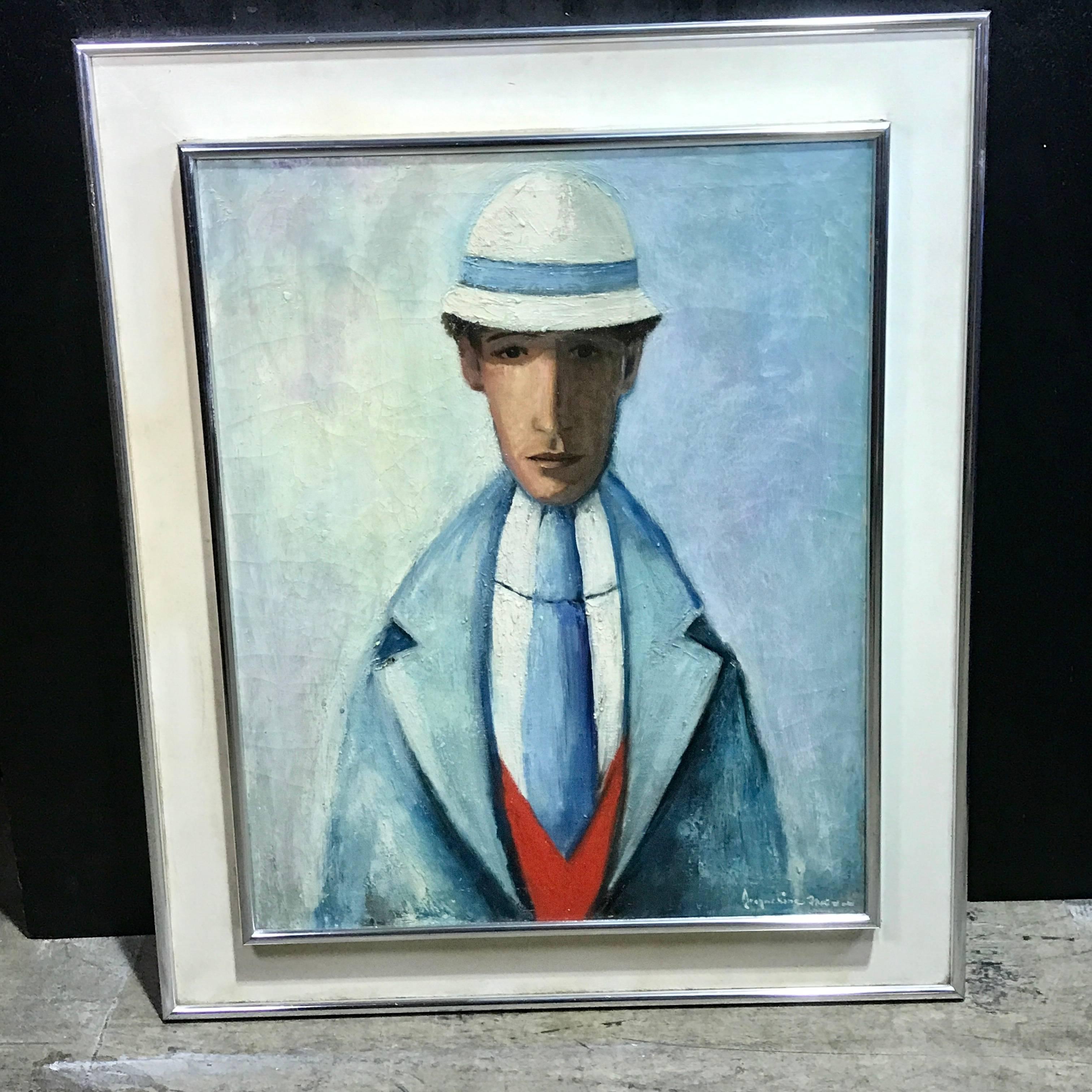 French Midcentury Portrait of a Man by Jacqueline Fromenteau 1