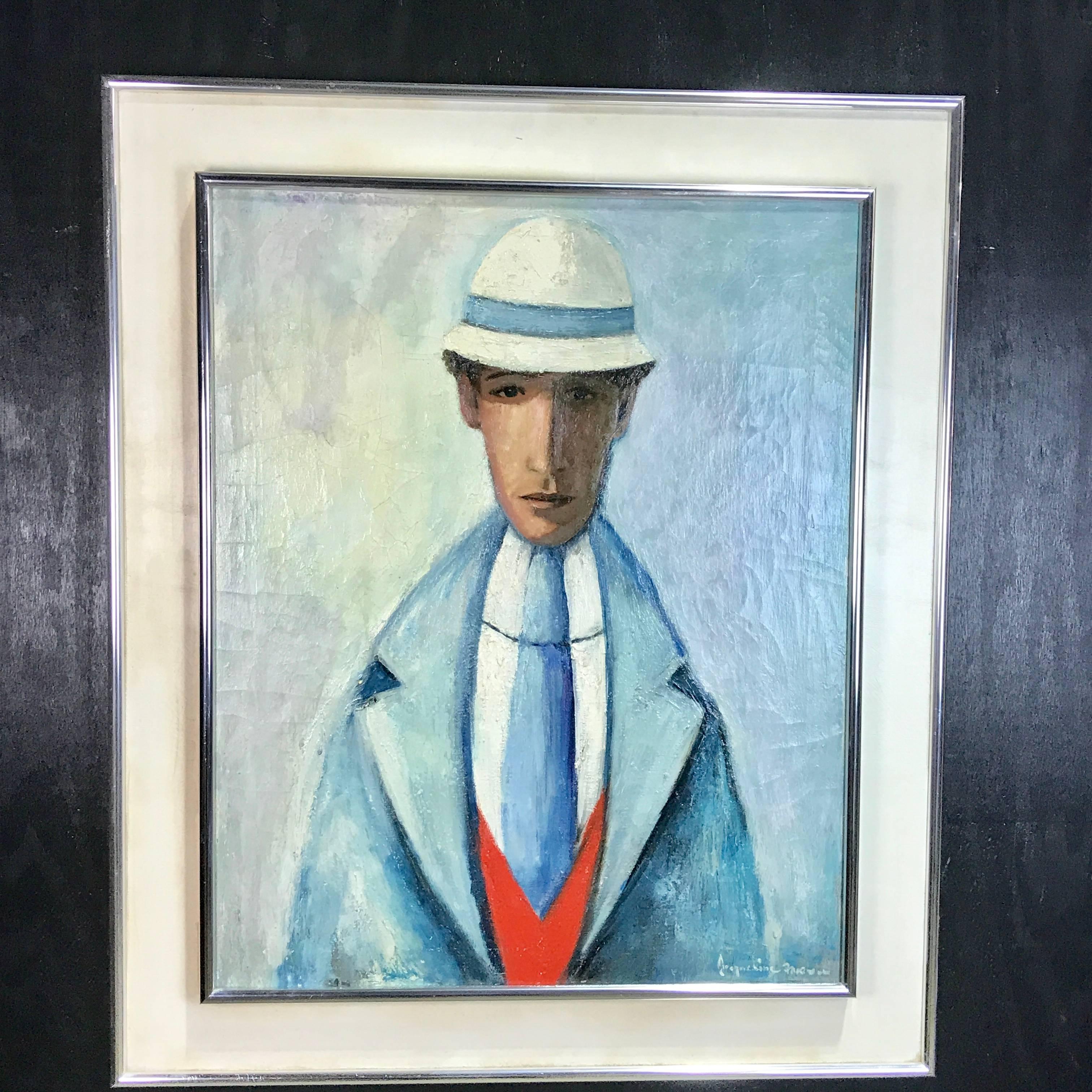 French Midcentury Portrait of a Man by Jacqueline Fromenteau 2