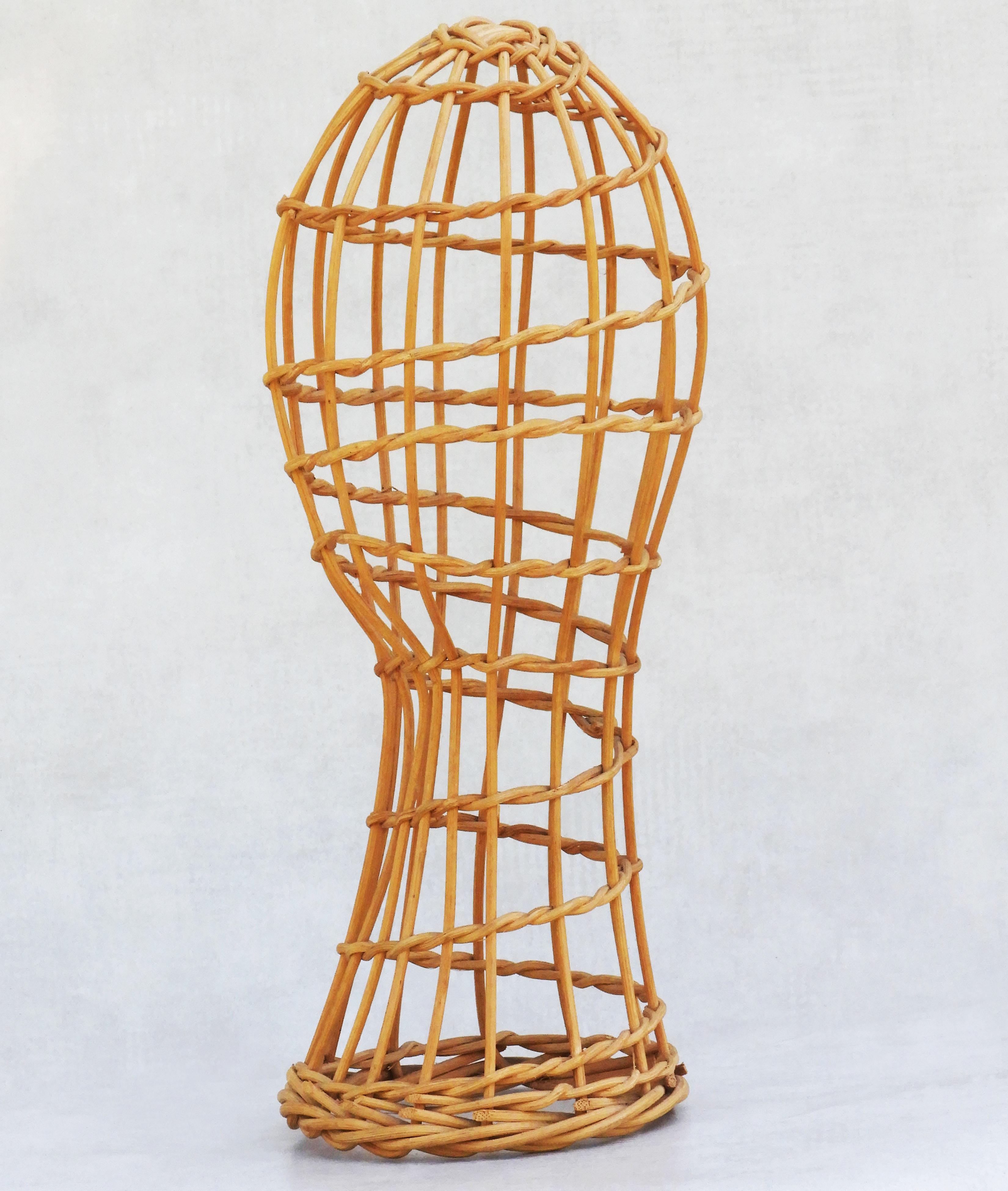 Französische Rattan-Hutständer-Skulptur aus der Mitte des Jahrhunderts, um 1950  (Moderne der Mitte des Jahrhunderts) im Angebot