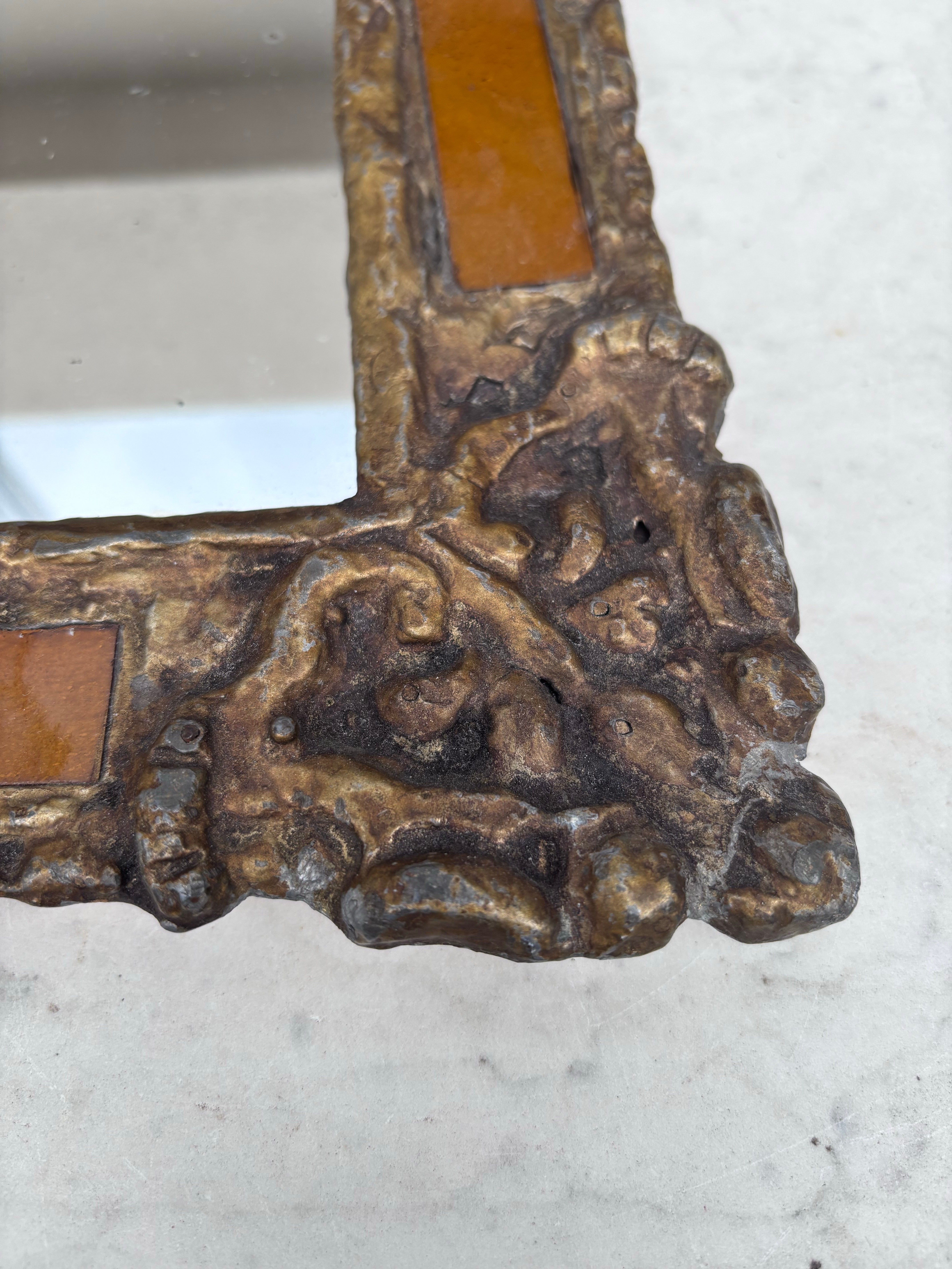 Espejo de cerámica rectangular francés de mediados de siglo Luis XIV Moderno de mediados de siglo en venta