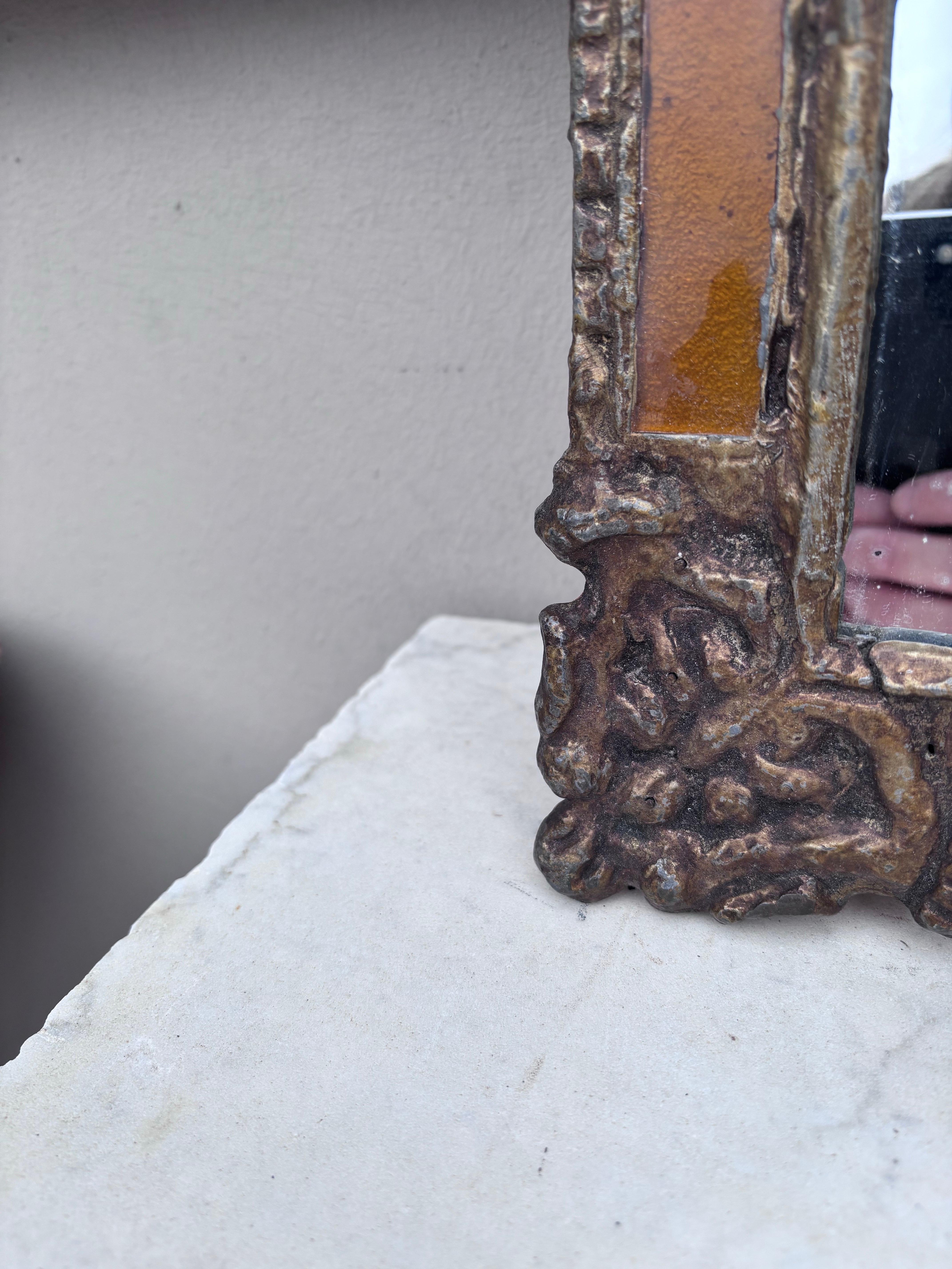 Espejo de cerámica rectangular francés de mediados de siglo Luis XIV Francés en venta