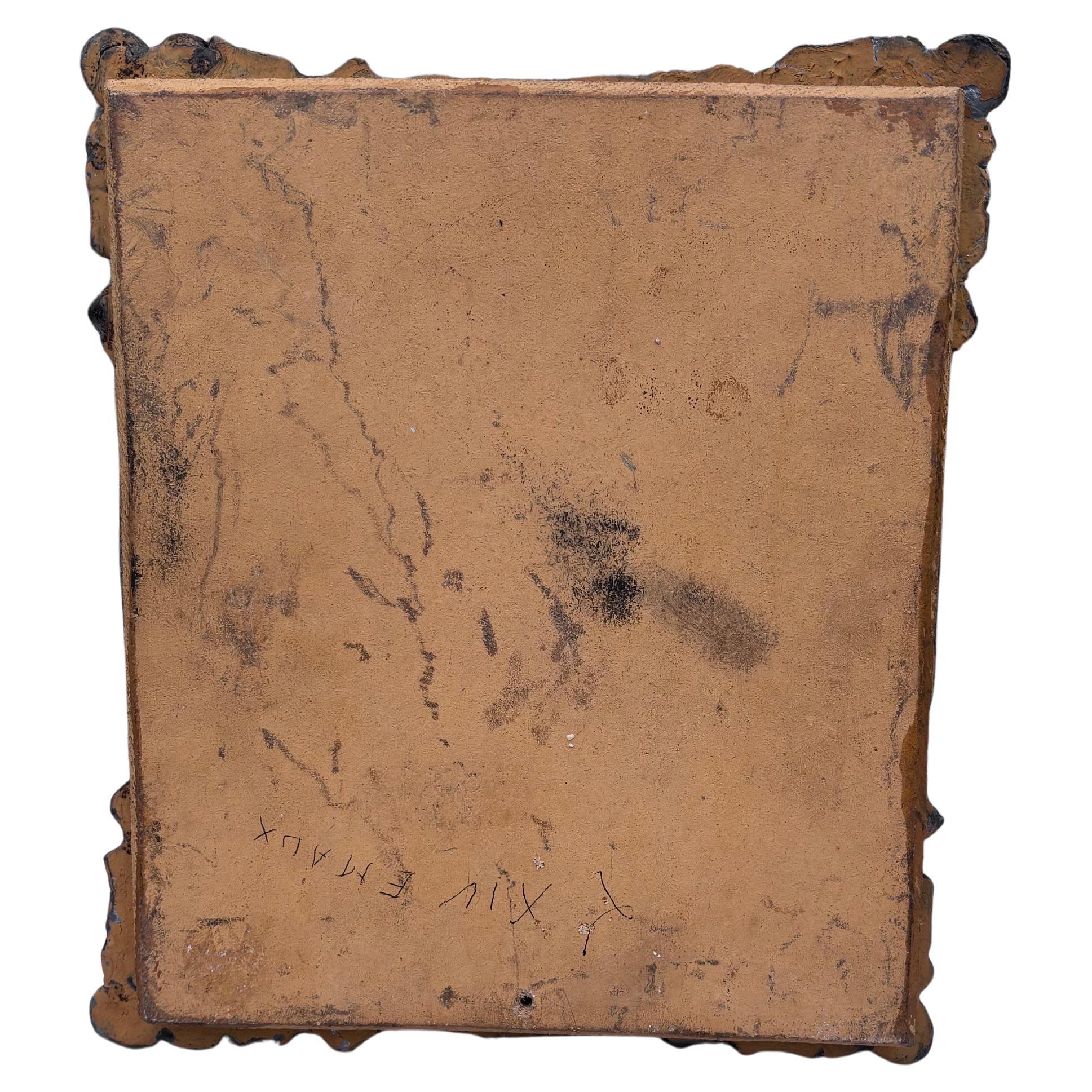 Espejo de cerámica rectangular francés de mediados de siglo Luis XIV mediados del siglo XX en venta