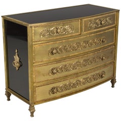 French Midcentury Rococo Brass Commode