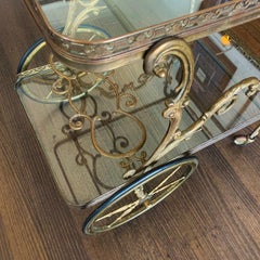 French Midcentury Rolling Bar Cart