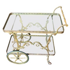 Vintage French Midcentury Rolling Bar Cart