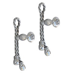 French Mid Century Rope and Tassel Hooks Maison Baguès, C1970s