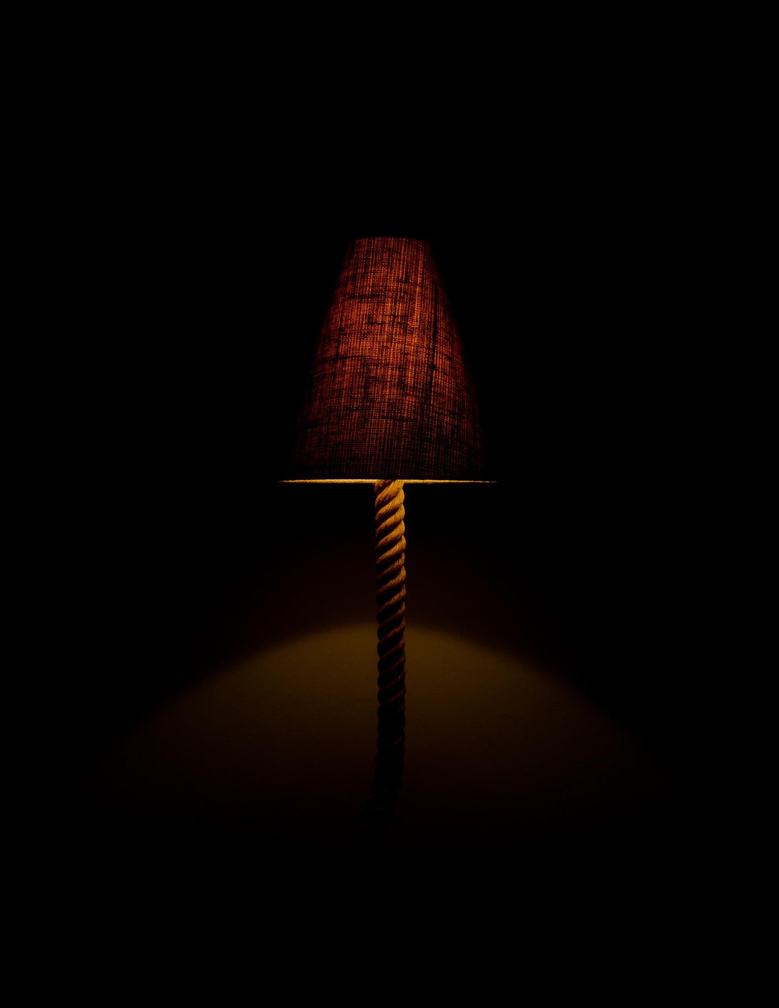 Mid-Century Modern French Mid Century Rope Floor Lamp by Audoux Minet Produced in France, 1960s