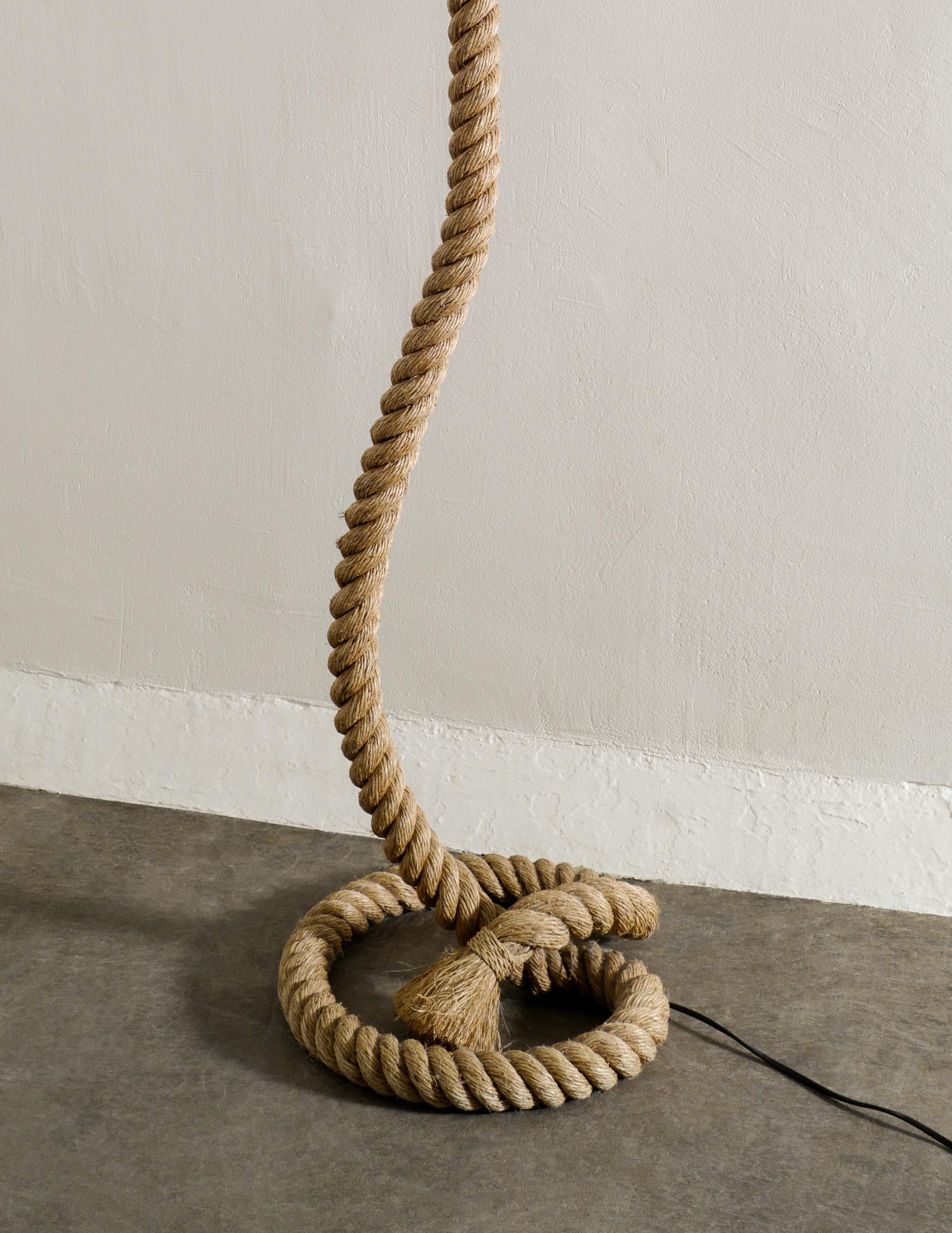 Mid-20th Century French Mid Century Rope Floor Lamp by Audoux Minet Produced in France, 1960s