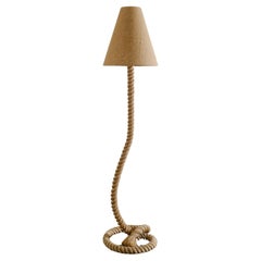 French Mid Century Rope Floor Lamp by Audoux Minet Produced in France, 1960s 