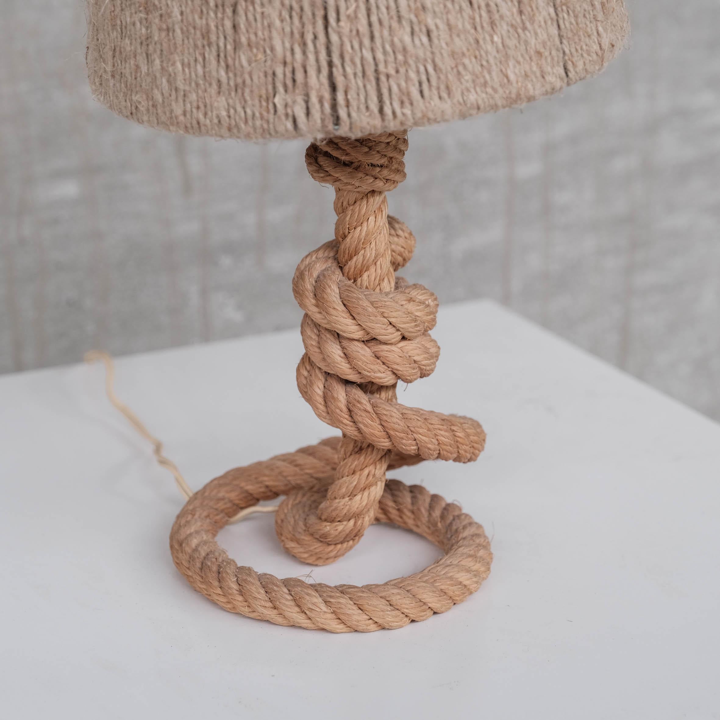 Mid-Century Modern French Mid-Century Rope Table Lamp attr. to Audoux-Minet For Sale