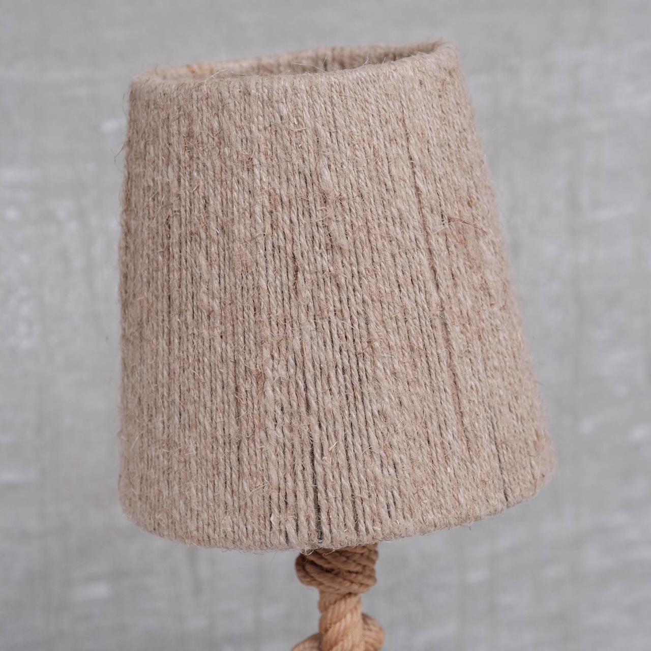 French Mid-Century Rope Table Lamp attr. to Audoux-Minet In Good Condition For Sale In London, GB