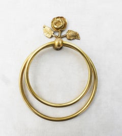 French Mid Century Rose Flower Double Towel Ring C1950s