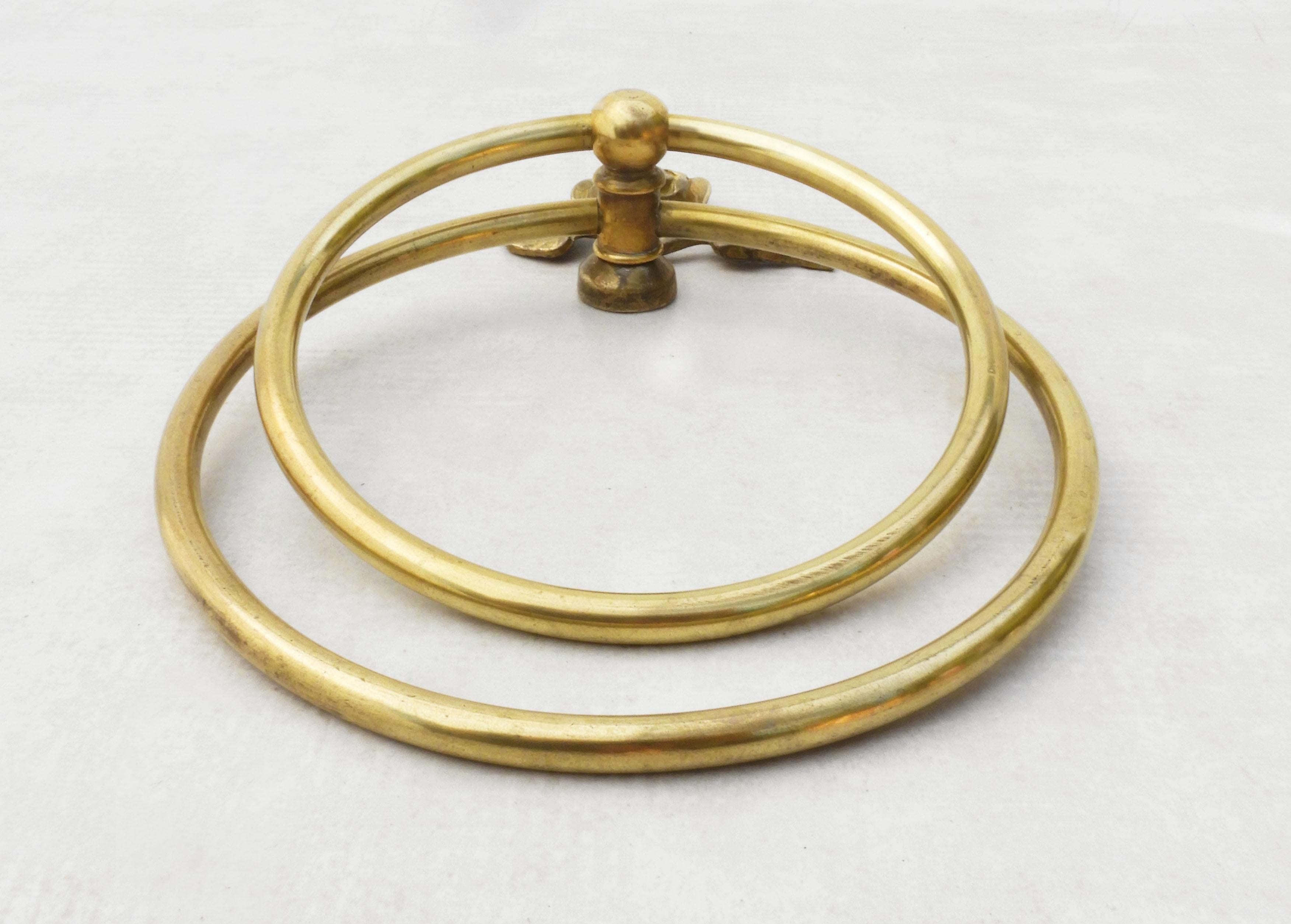 Francese Anello per asciugamani doppio a fiori di rosa della metà del secolo scorso C1950 in vendita