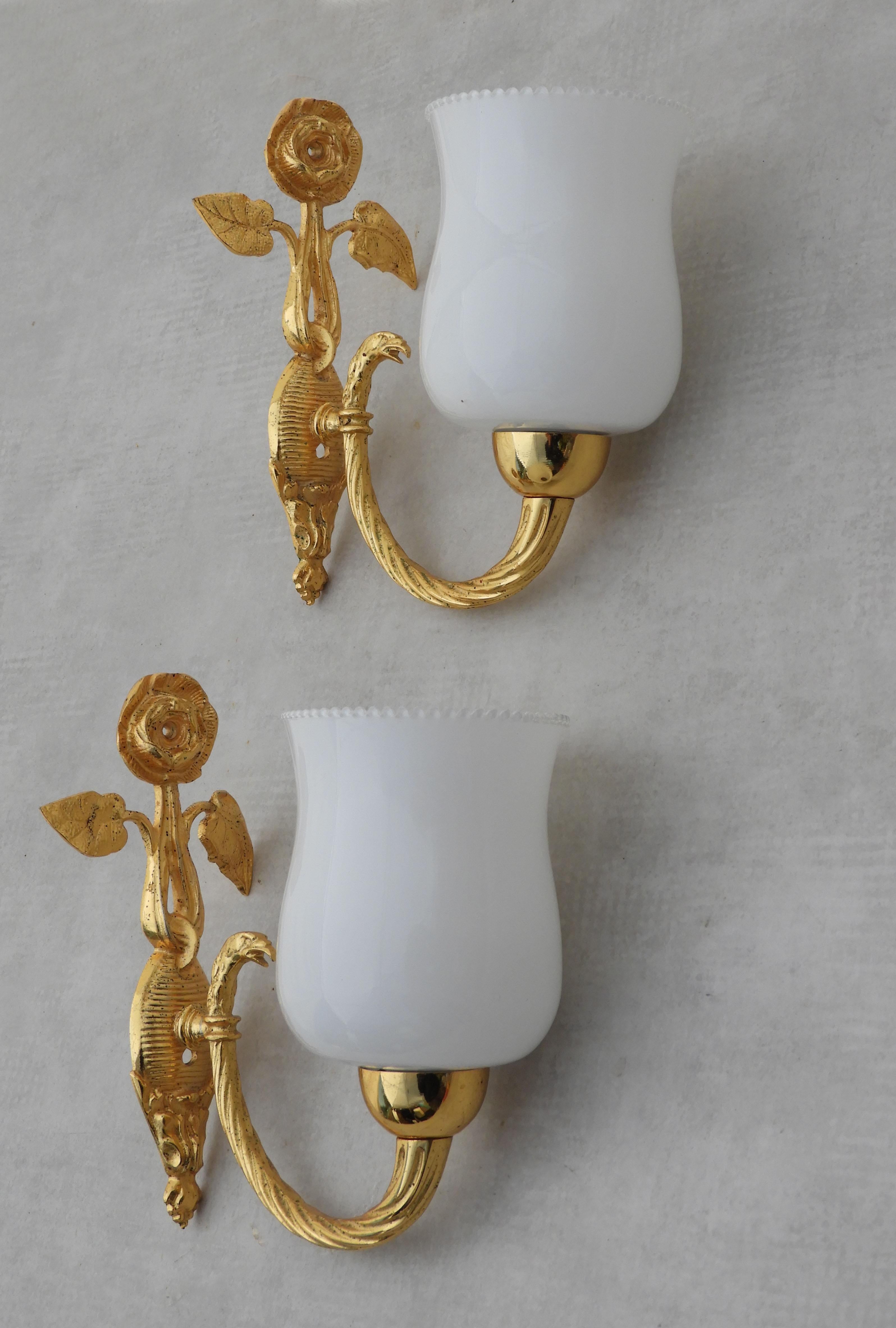 Französisch Mid Century Rose Blumenhaken vergoldet Messing C1950s im Angebot 6