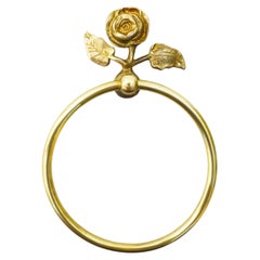 Anneau porte-serviette en forme de fleur de rose du milieu du siècle dernier C1950s