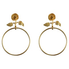 French Mid Century Rose Flower Towel Ring C1950s (two pieces available)