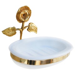 French Mid Century Rose Soap Dish C1950s FREE SHIPPING