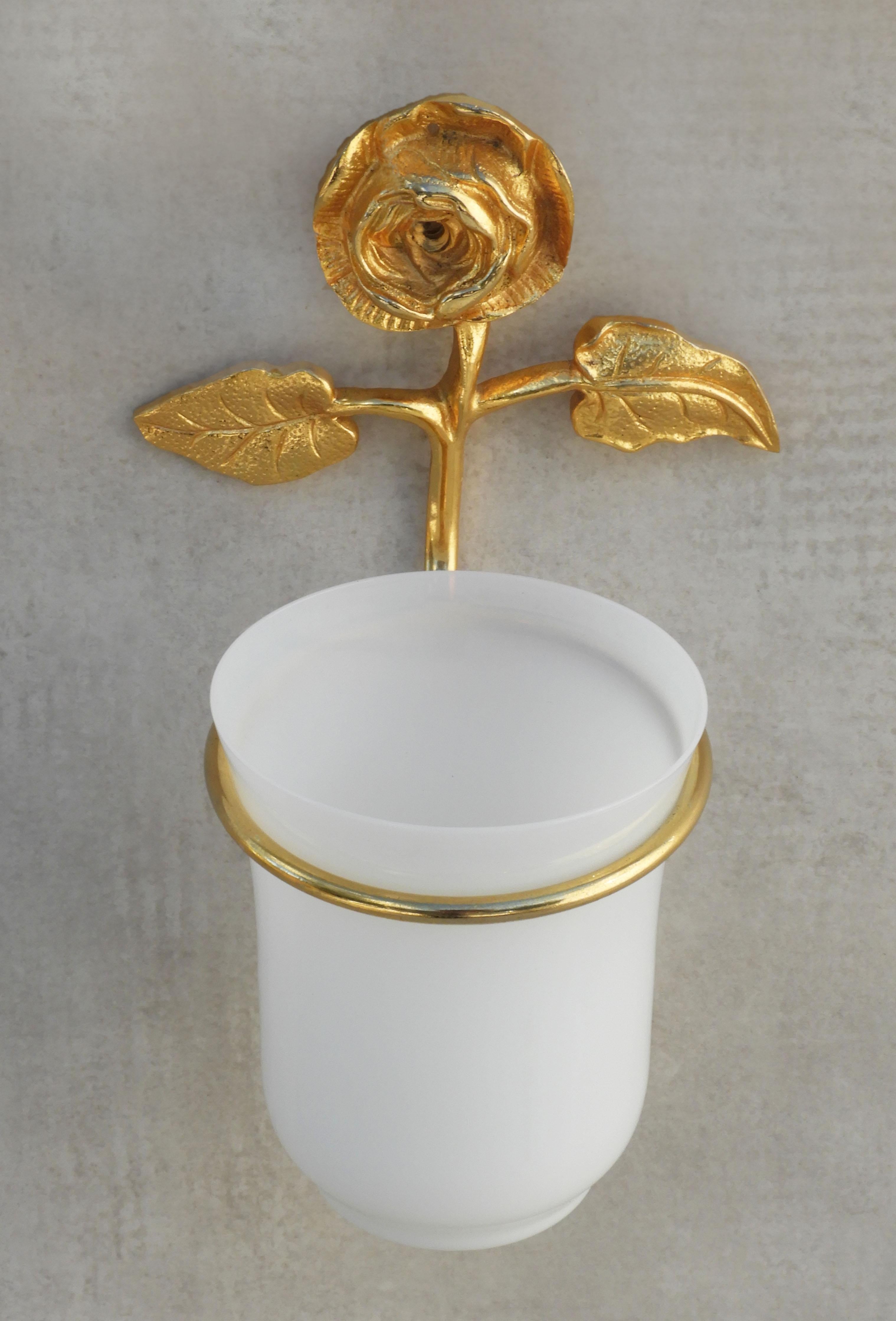 French Mid Century Rose Toilet Paper Holder C1950s  1