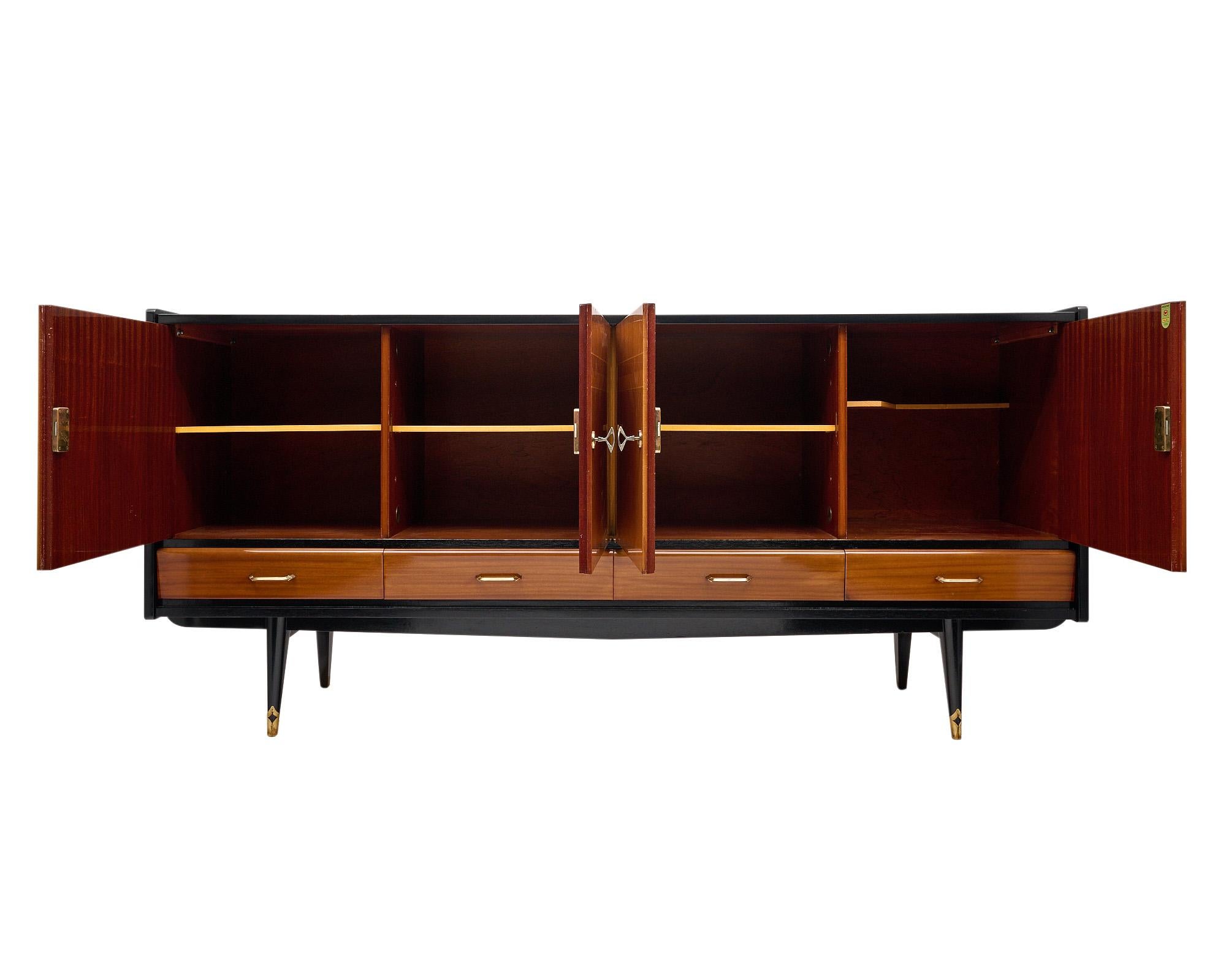 French Mid-Century Rosewood and Ebonized Buffet For Sale 2