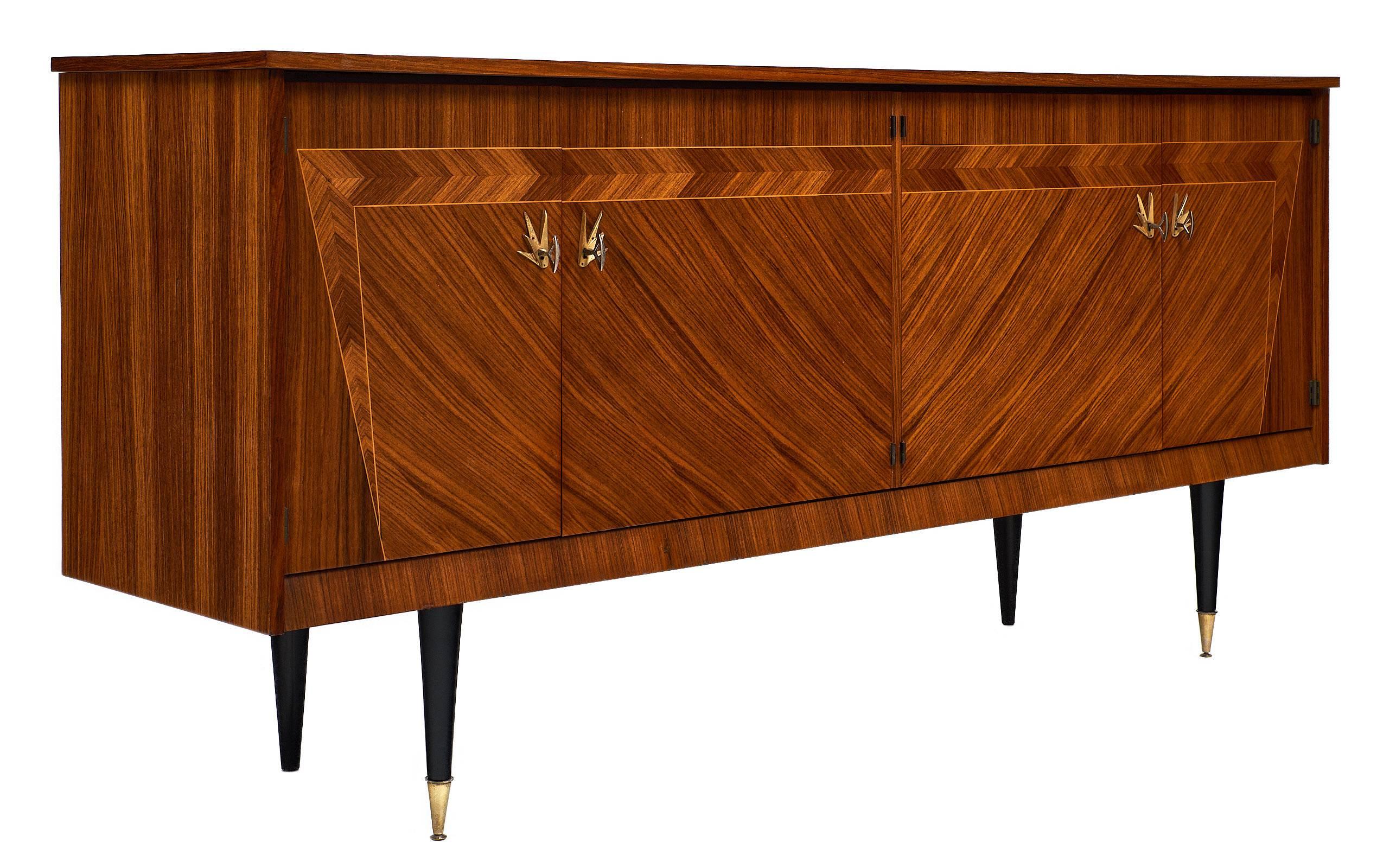 French Midcentury Rosewood Buffet In Excellent Condition In Austin, TX