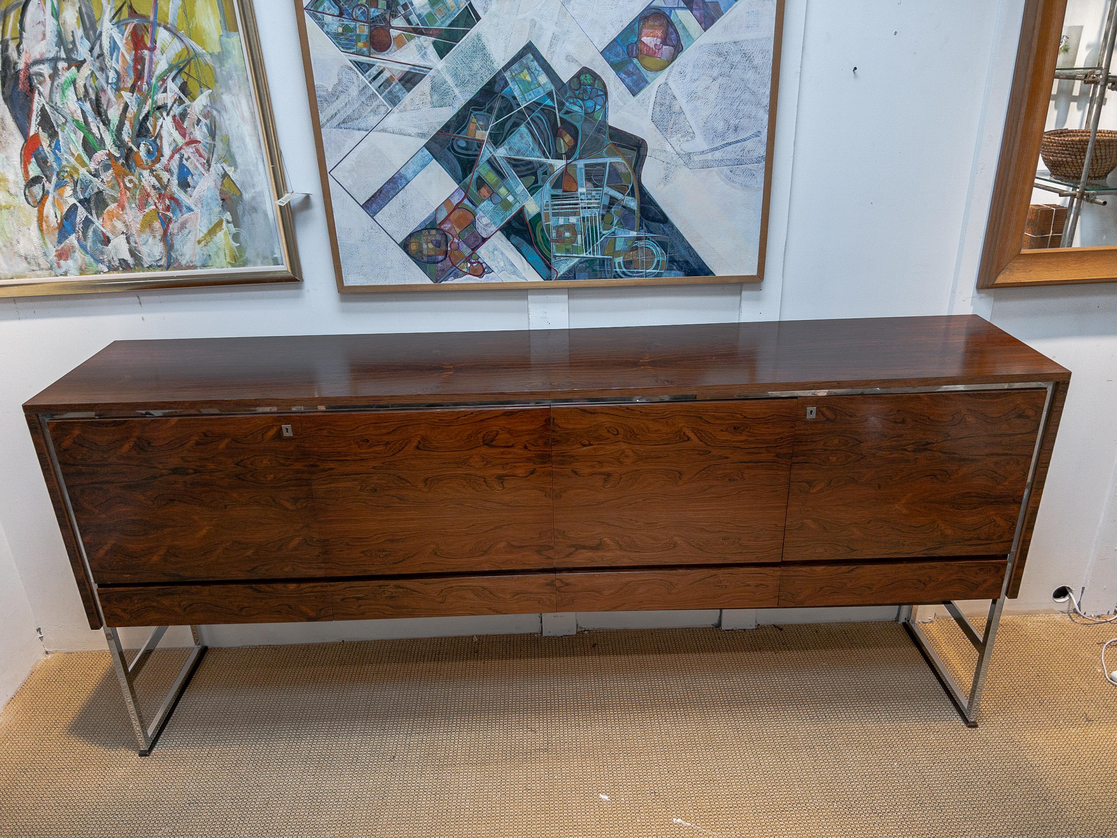 French Mid Century Rosewood Buffett In Good Condition In Houston, TX