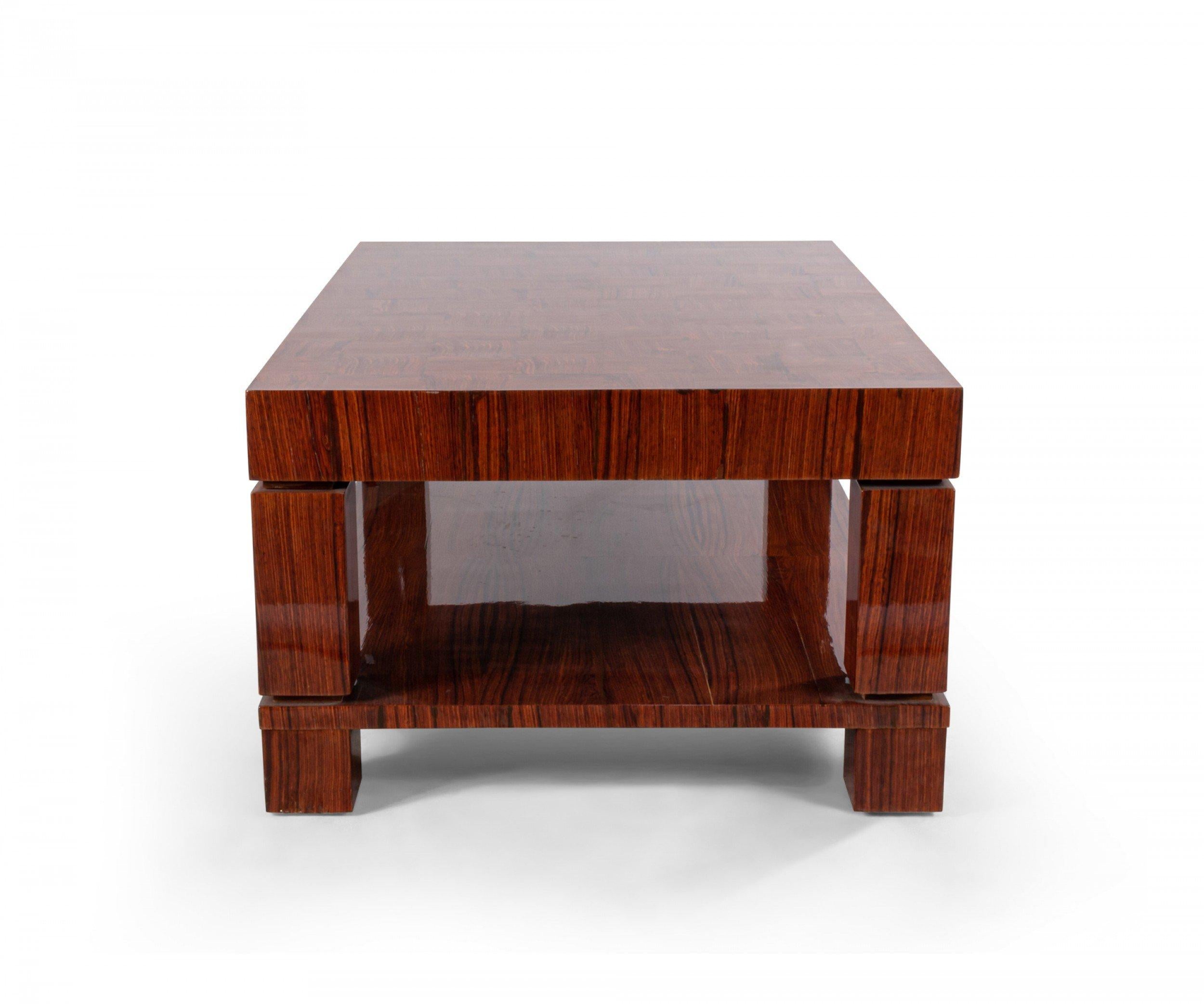 Mid-Century Modern French Mid-Century Rosewood Inlaid Coffee Table For Sale
